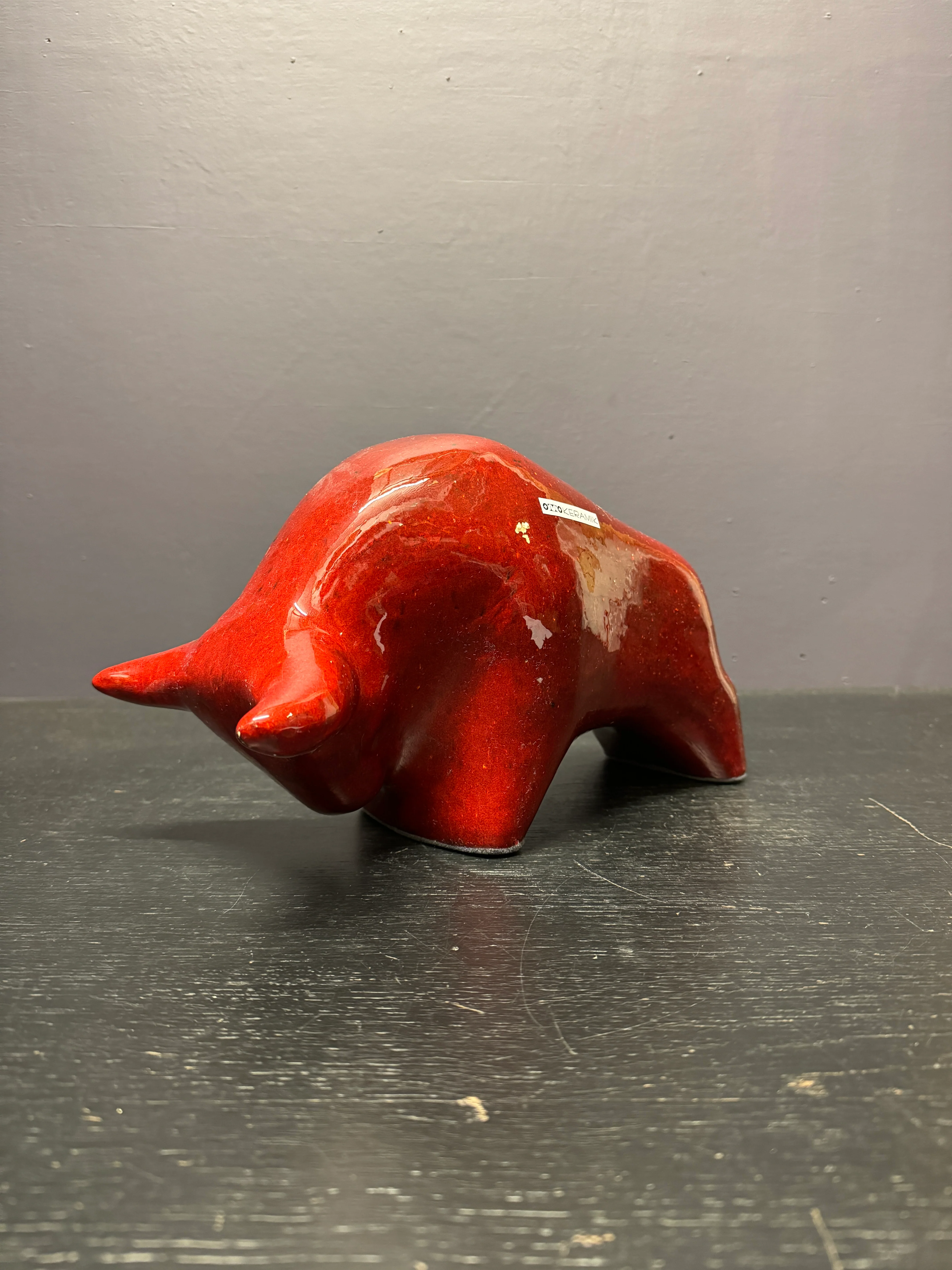 Otto Keramik Large Ceramic Bull West German Pottery Fat Lava - Image 2