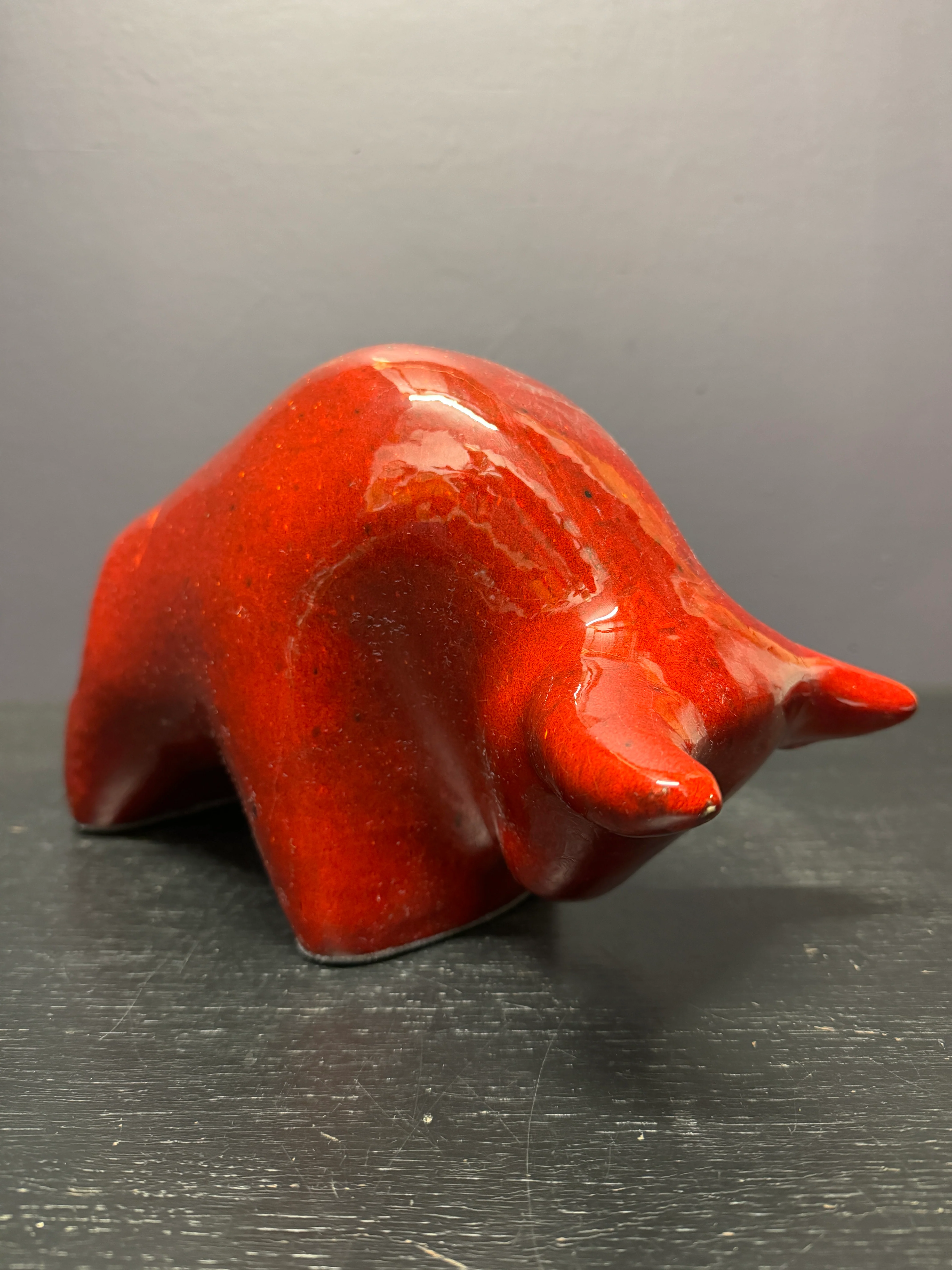 Otto Keramik Large Ceramic Bull West German Pottery Fat Lava - Image 5