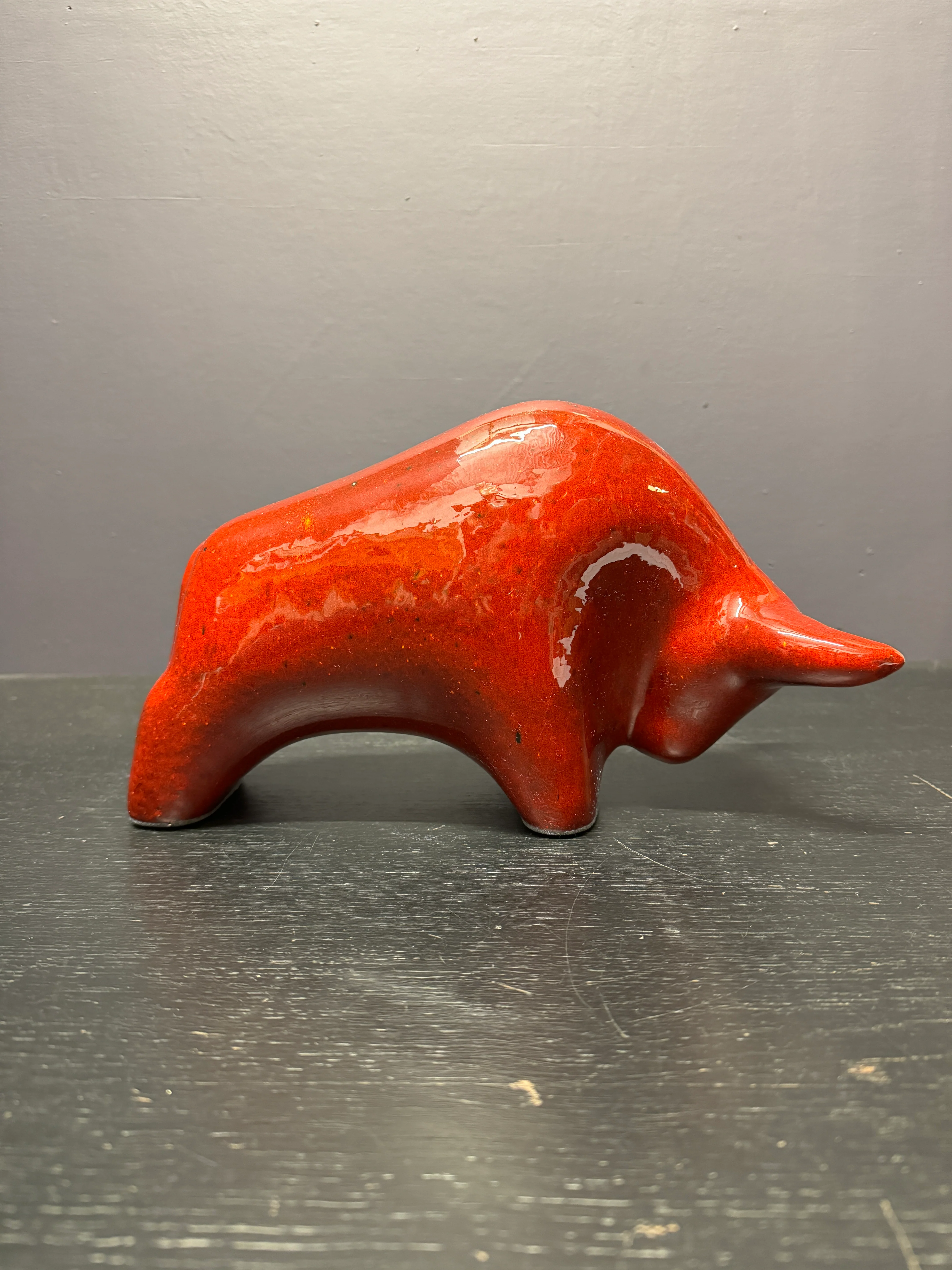 Otto Keramik Large Ceramic Bull West German Pottery Fat Lava - Image 7