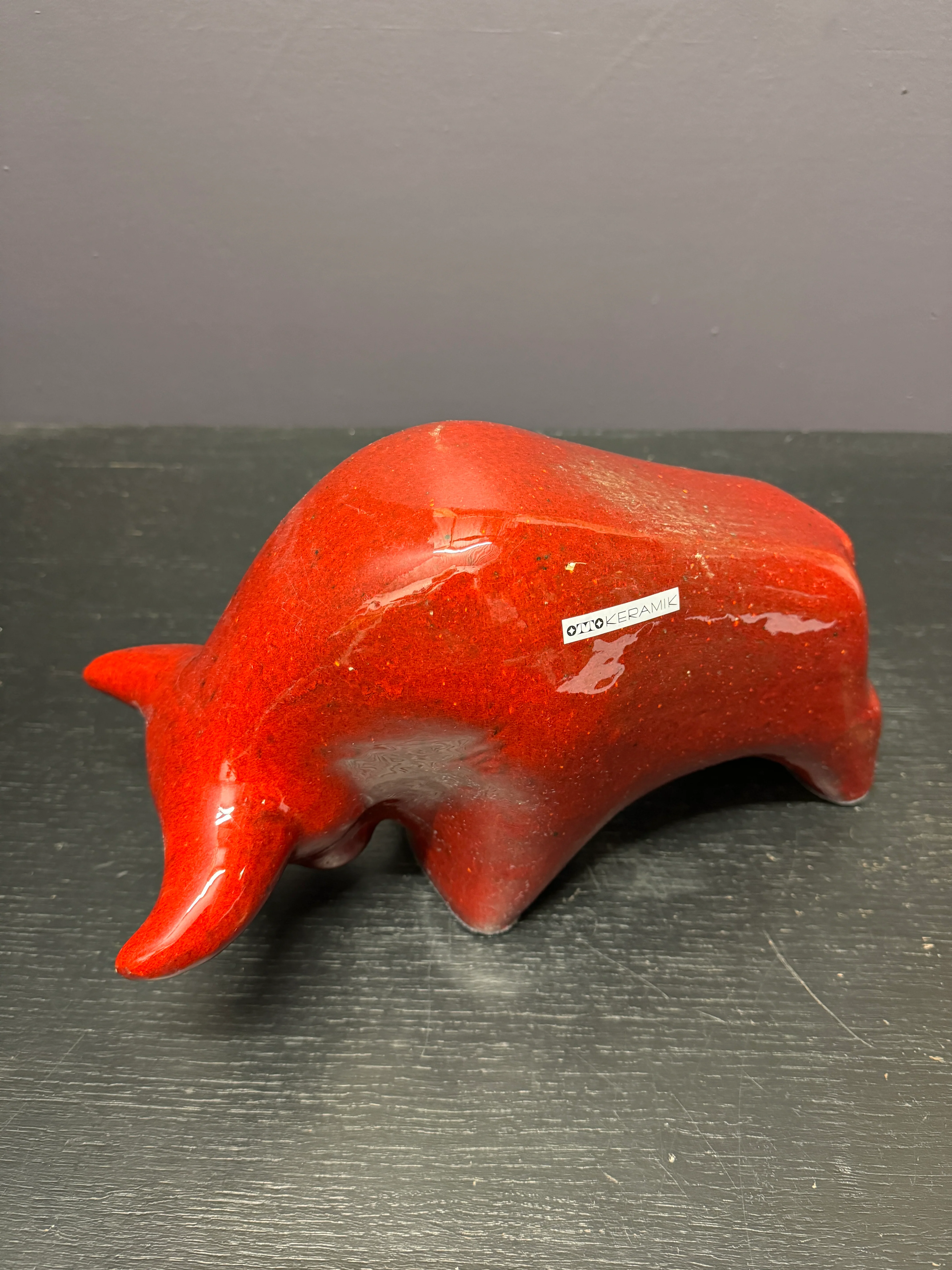 Otto Keramik Large Ceramic Bull West German Pottery Fat Lava - Image 8