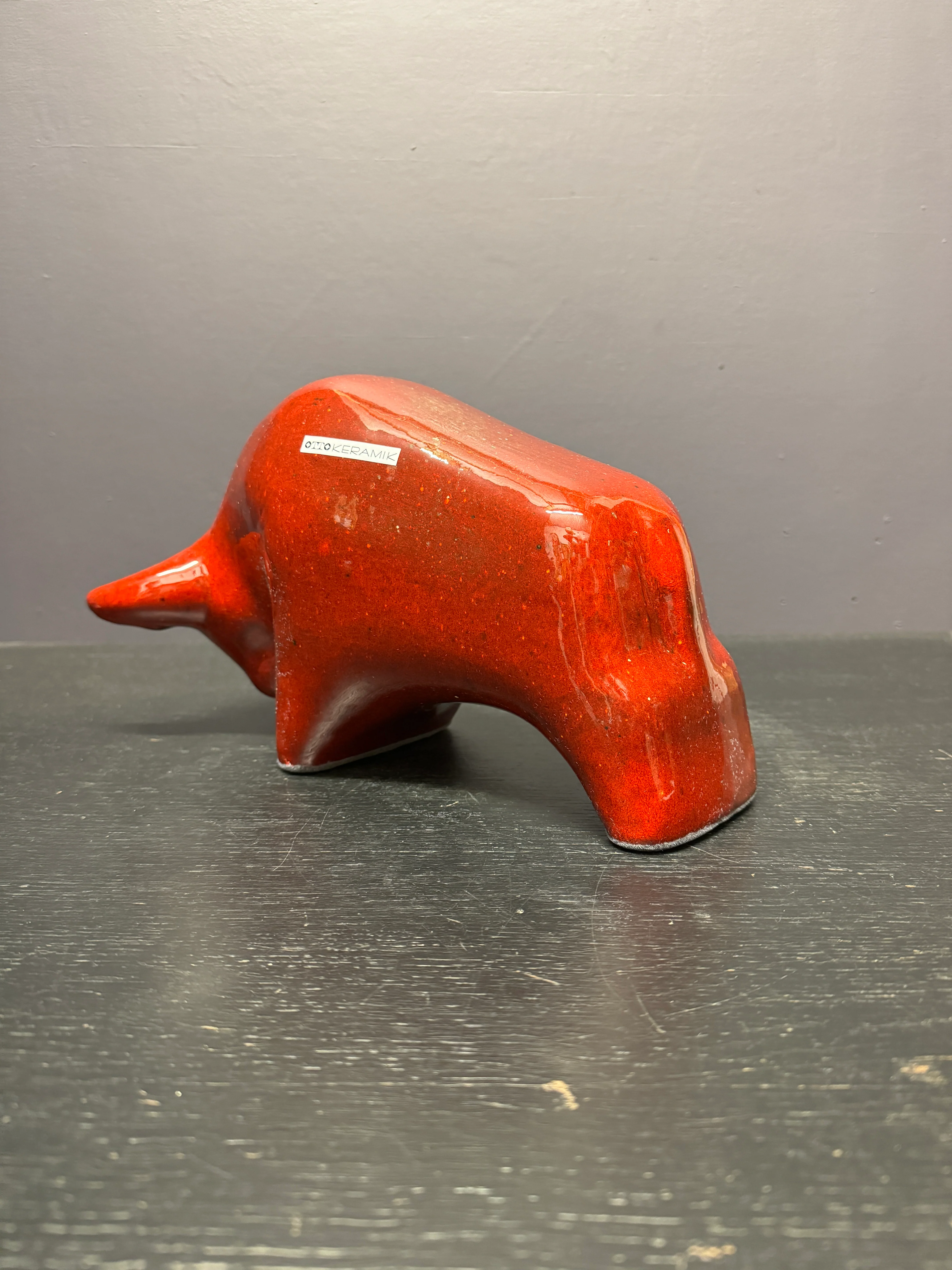 Otto Keramik Large Ceramic Bull West German Pottery Fat Lava - Image 9