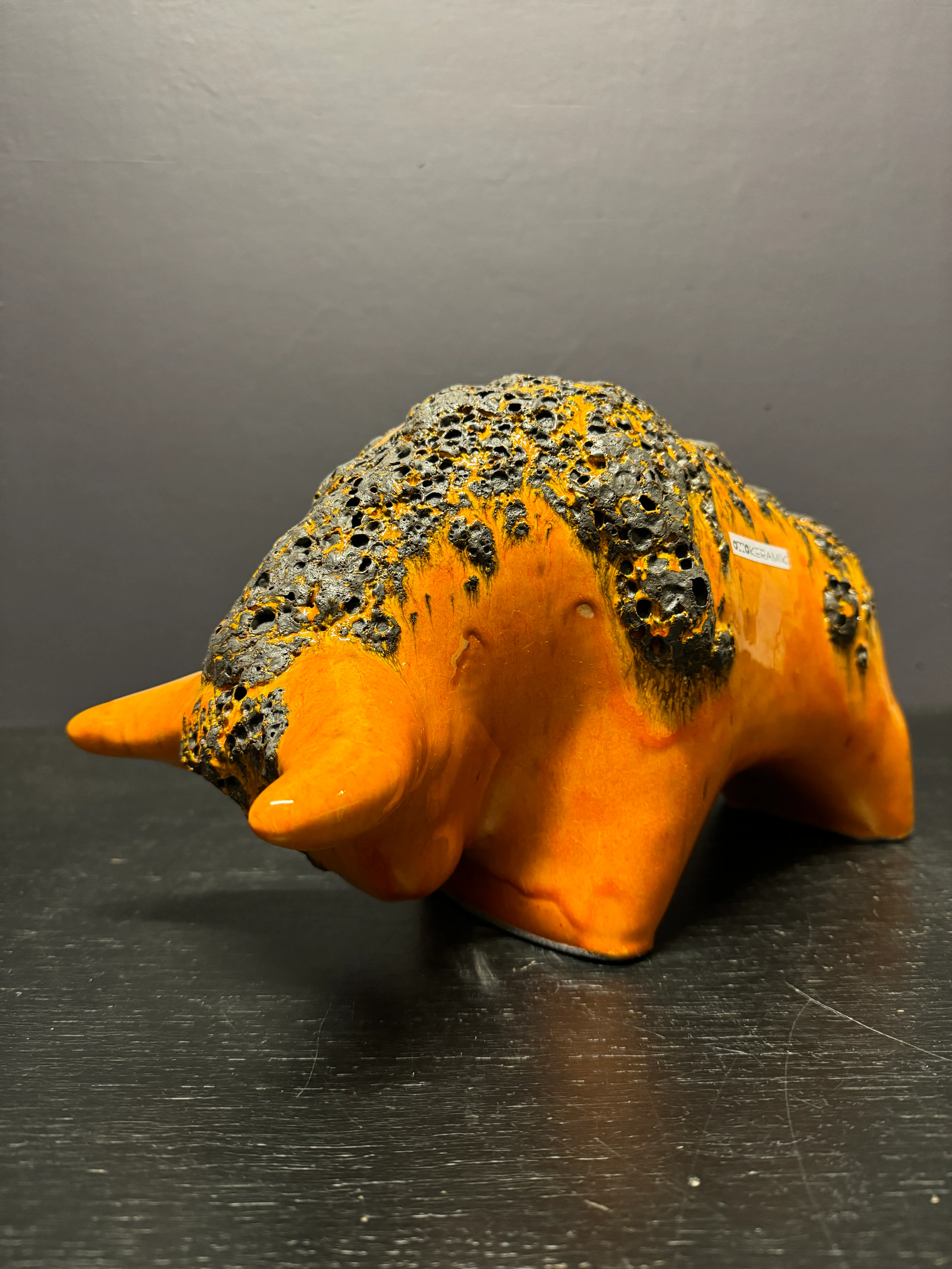 Otto Keramik Large Ceramic Bull West German Pottery Fat Lava - Image 3