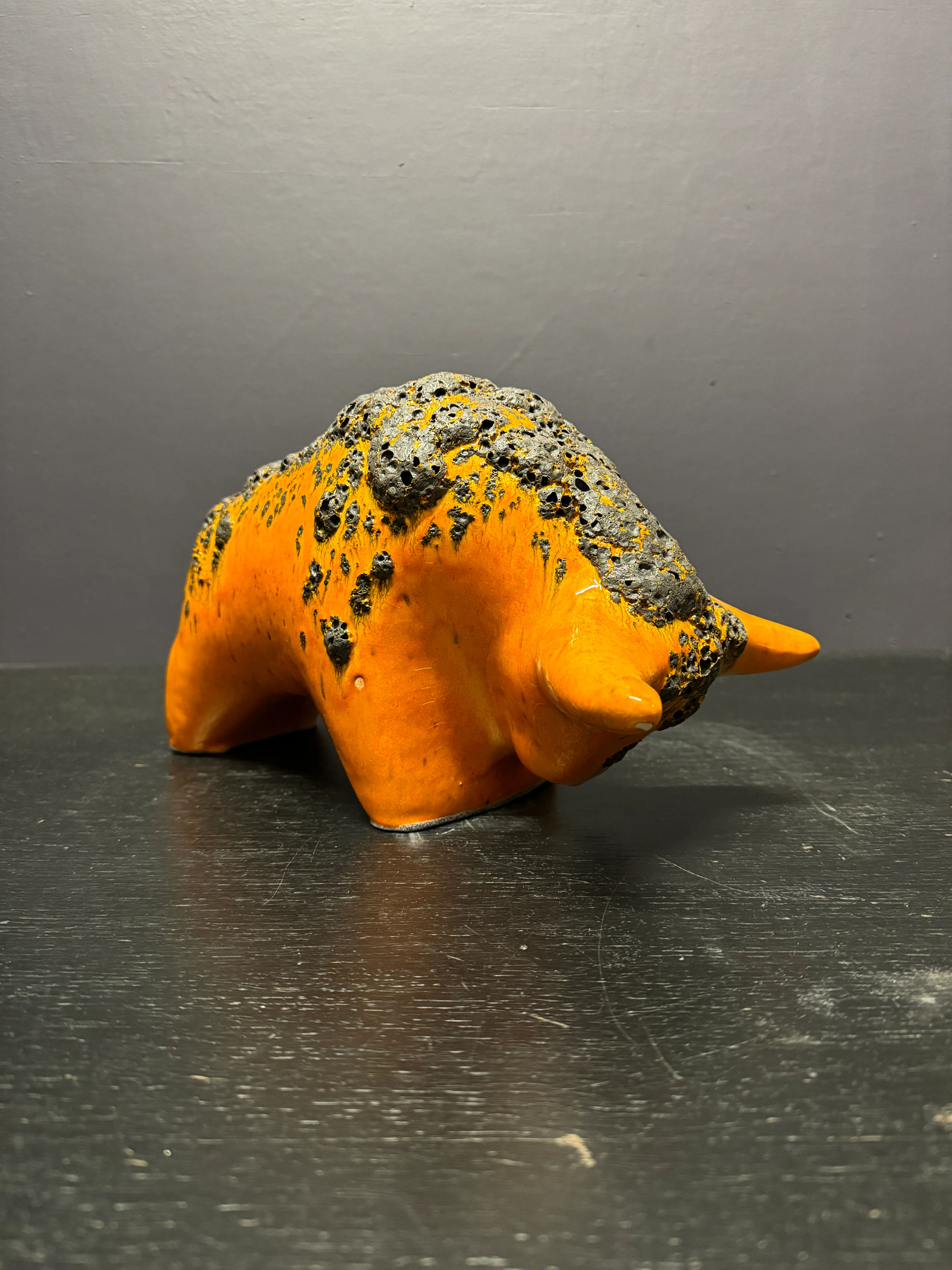 Otto Keramik Large Ceramic Bull West German Pottery Fat Lava - Image 6