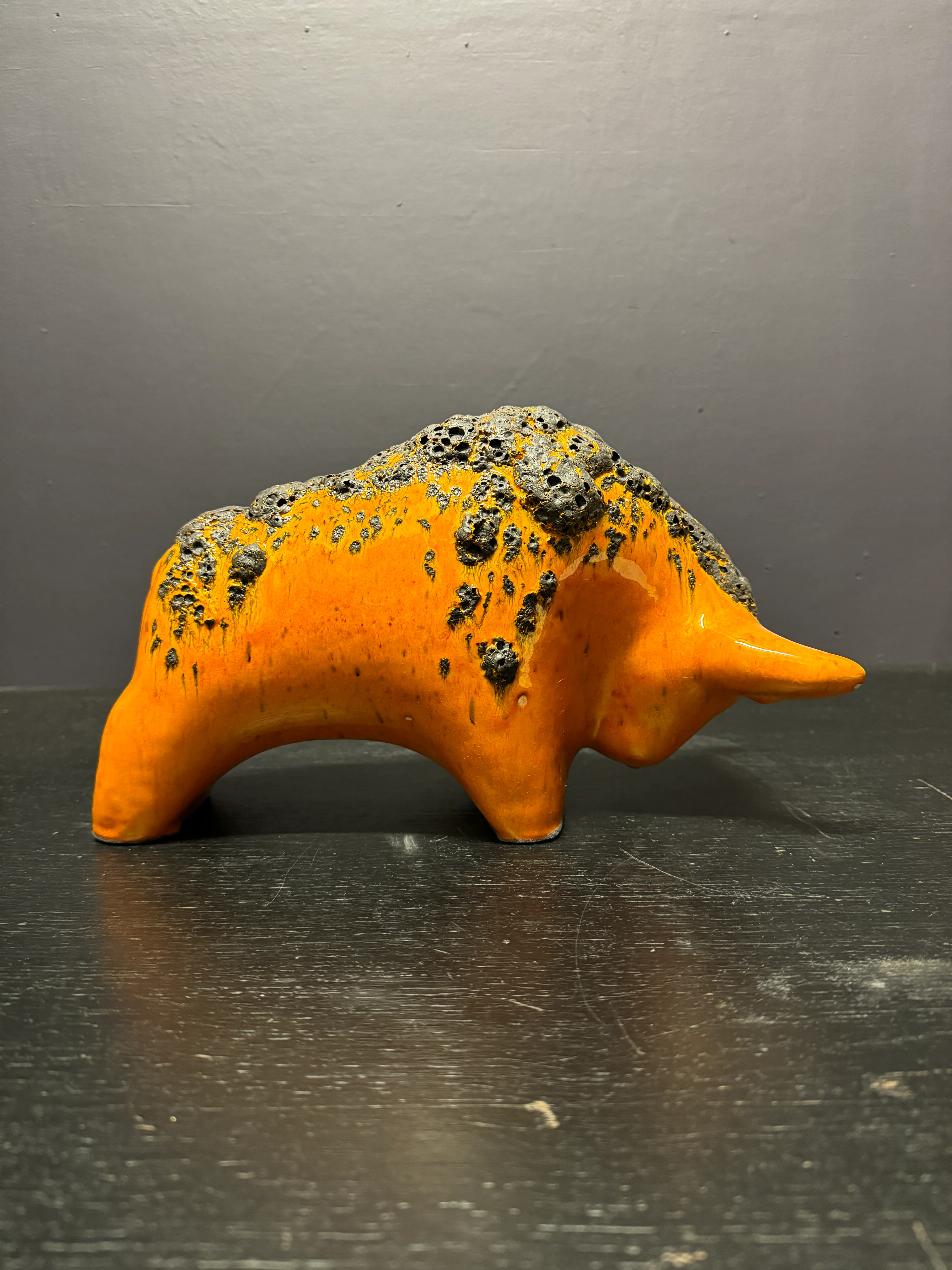 Otto Keramik Large Ceramic Bull West German Pottery Fat Lava - Image 7