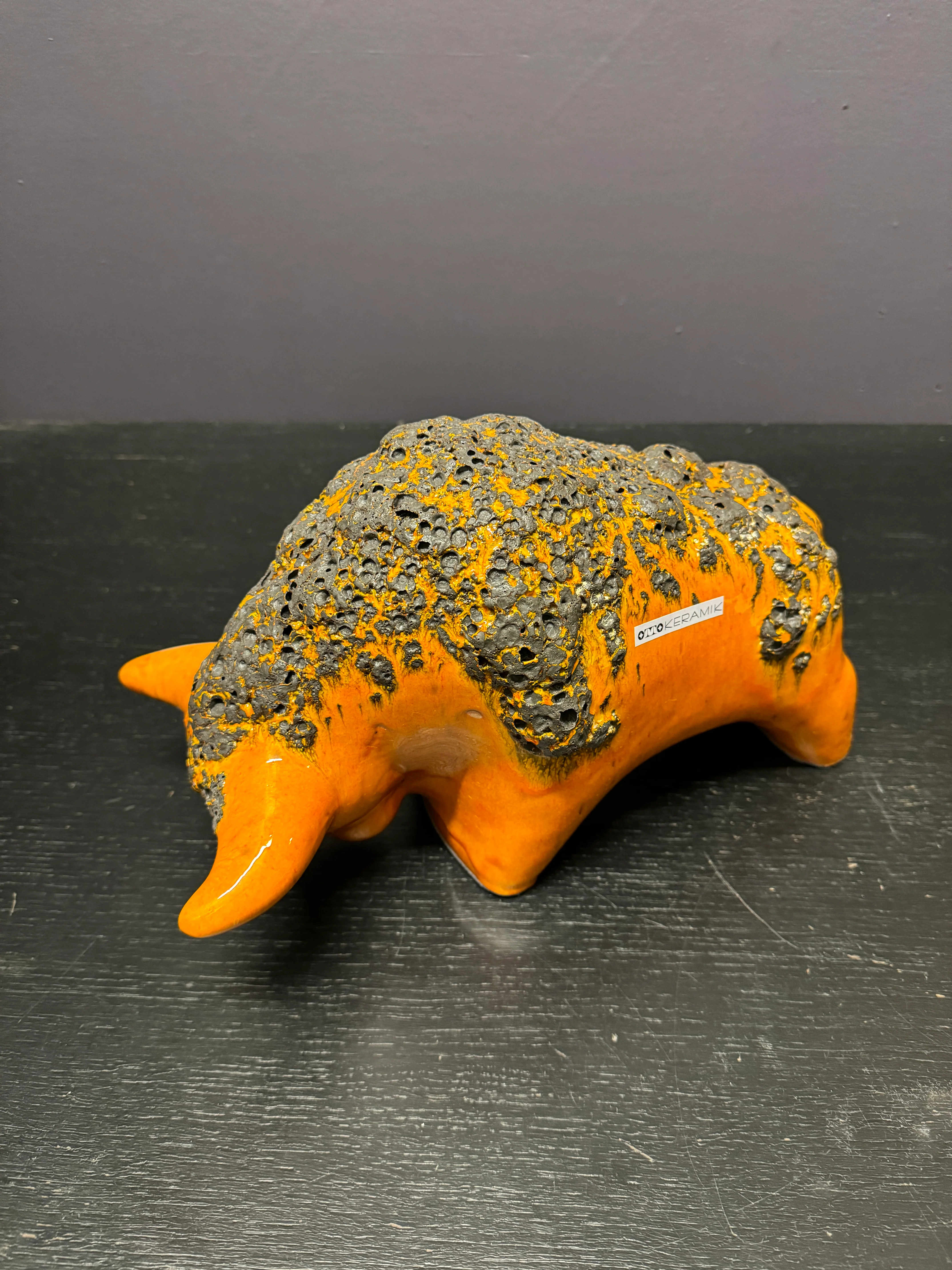 Otto Keramik Large Ceramic Bull West German Pottery Fat Lava - Image 8