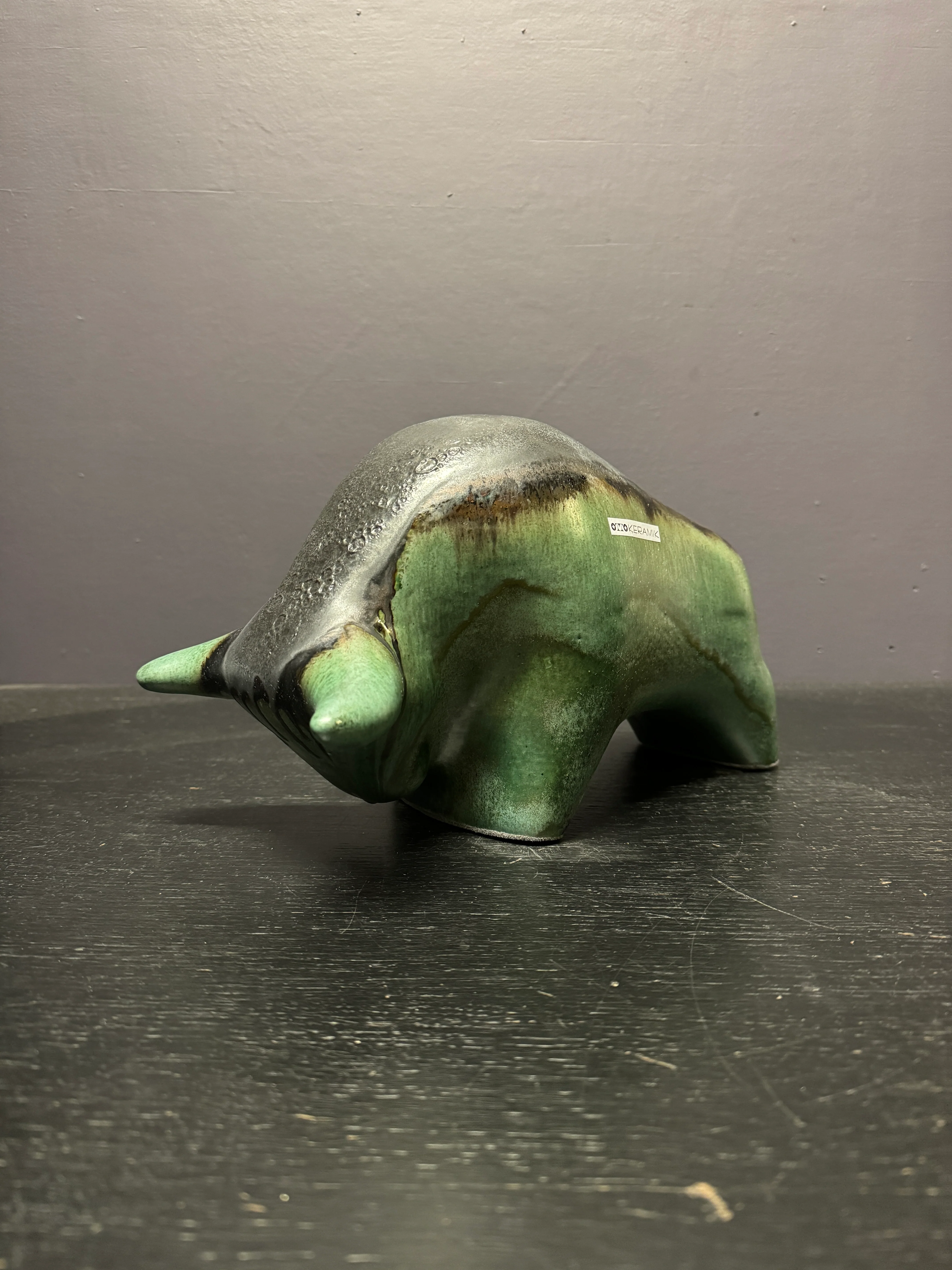 Otto Keramik Large Ceramic Bull West German Pottery Fat Lava - Image 2
