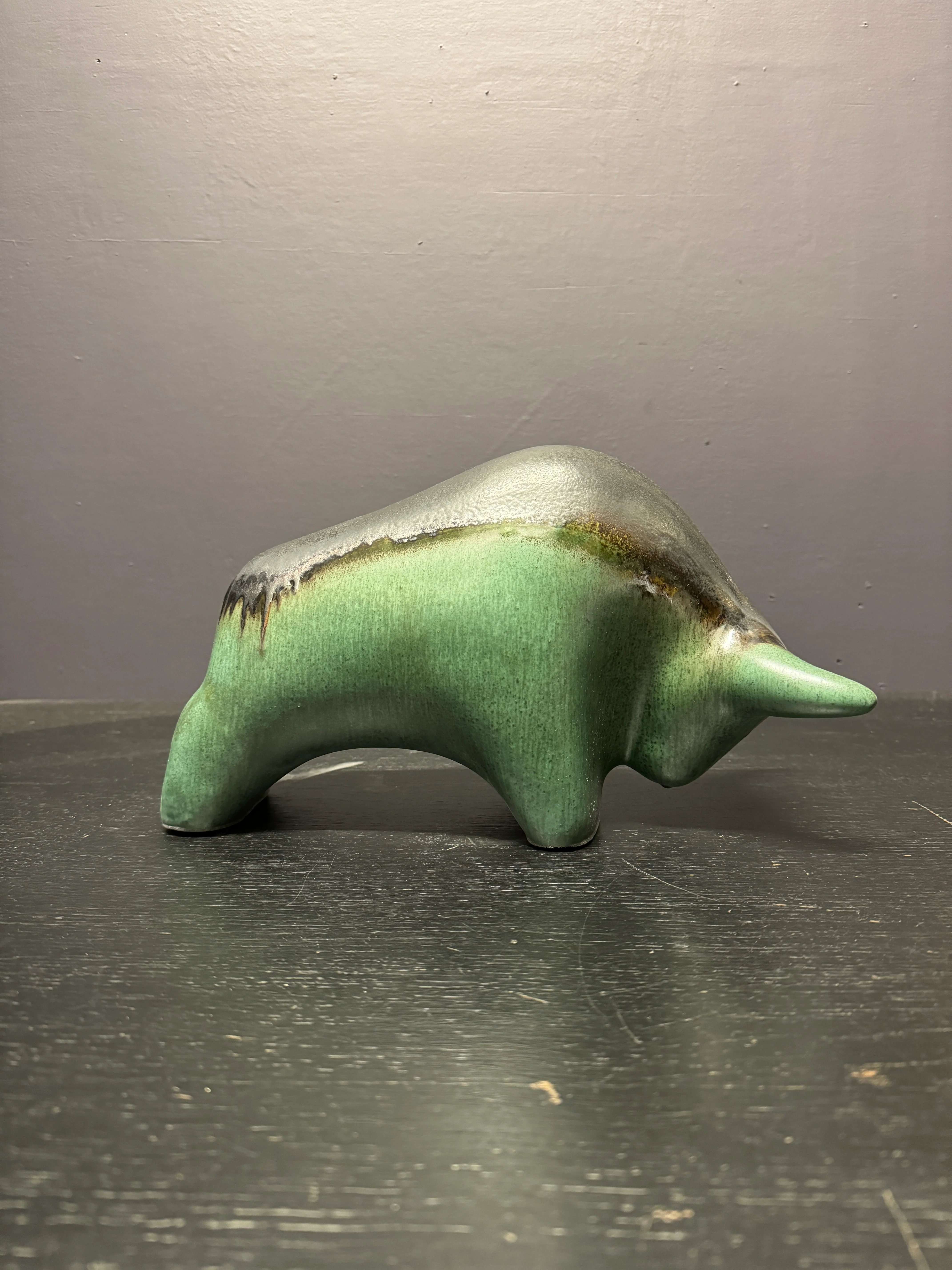 Otto Keramik Large Ceramic Bull West German Pottery Fat Lava - Image 7