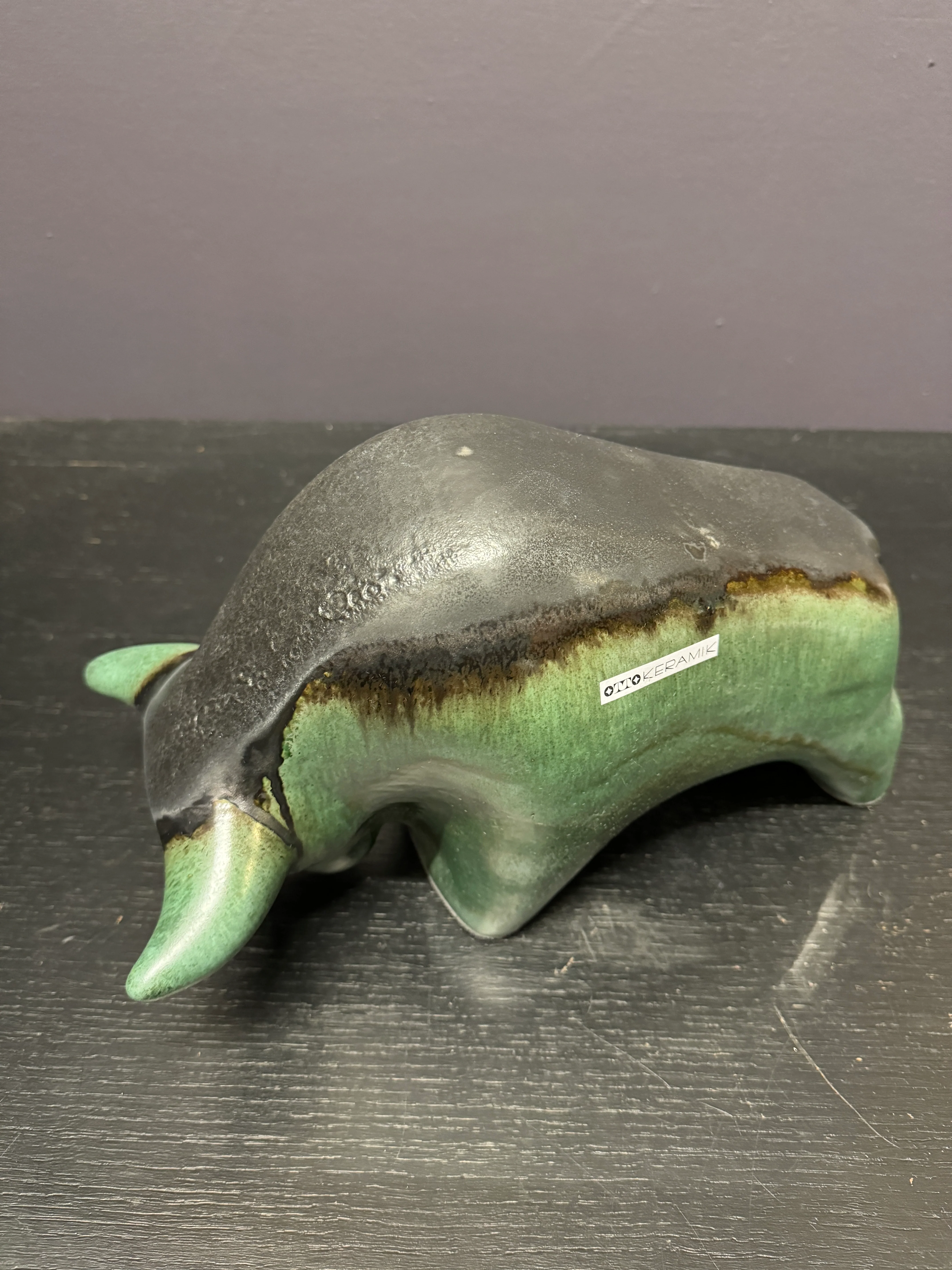 Otto Keramik Large Ceramic Bull West German Pottery Fat Lava - Image 8