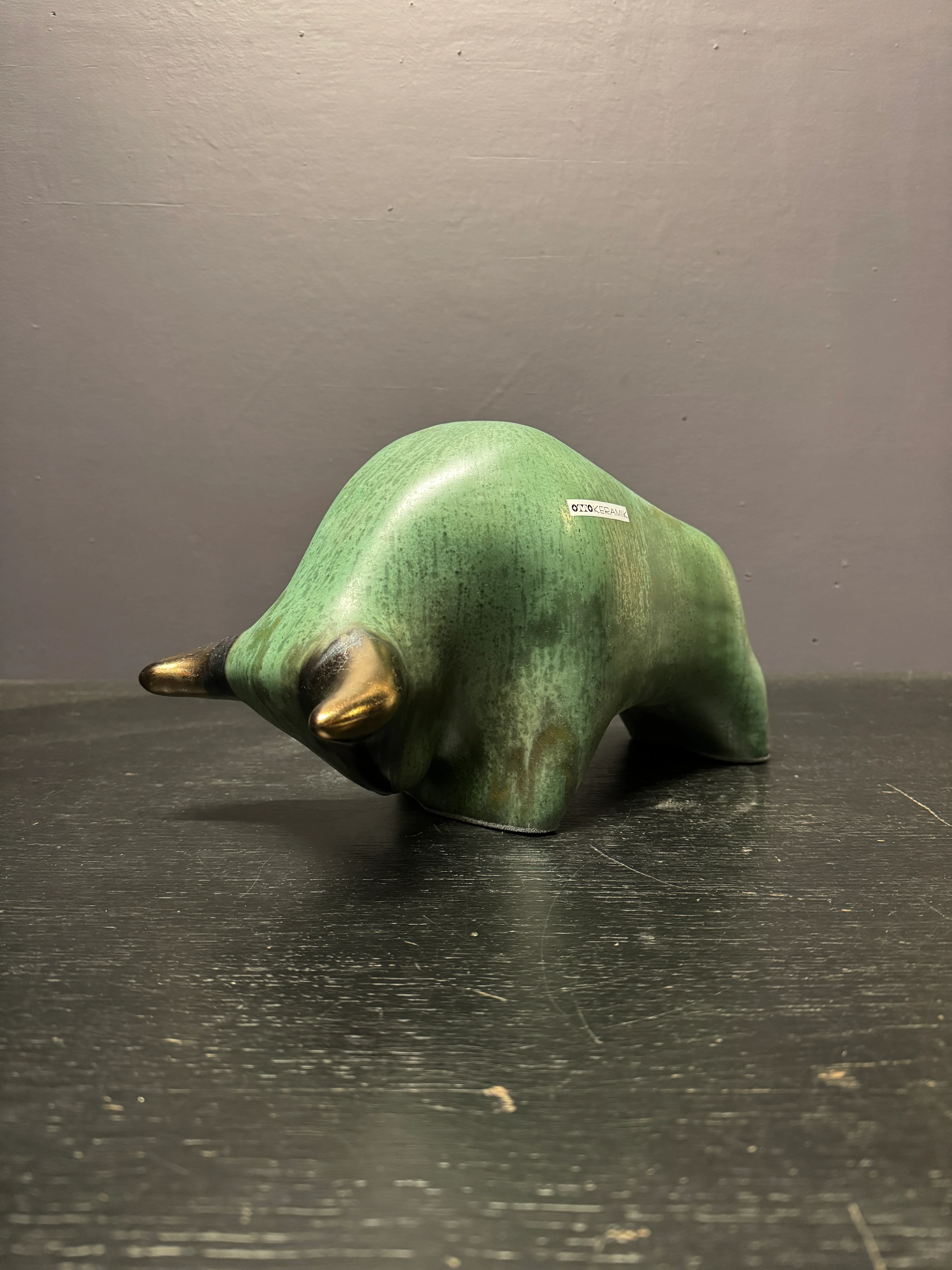 Otto Keramik Large Ceramic Bull West German Pottery Fat Lava - Image 2