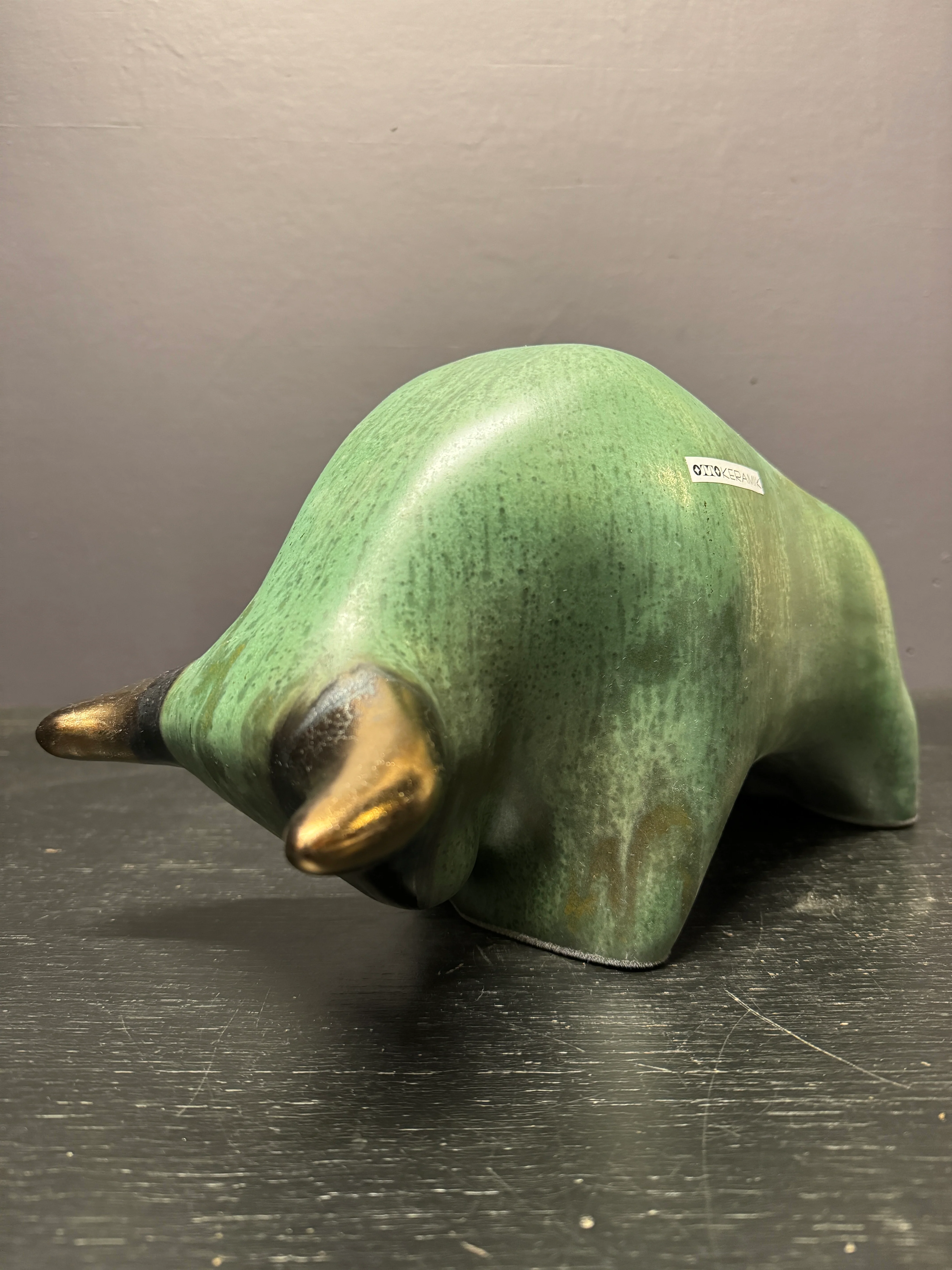 Otto Keramik Large Ceramic Bull West German Pottery Fat Lava - Image 3