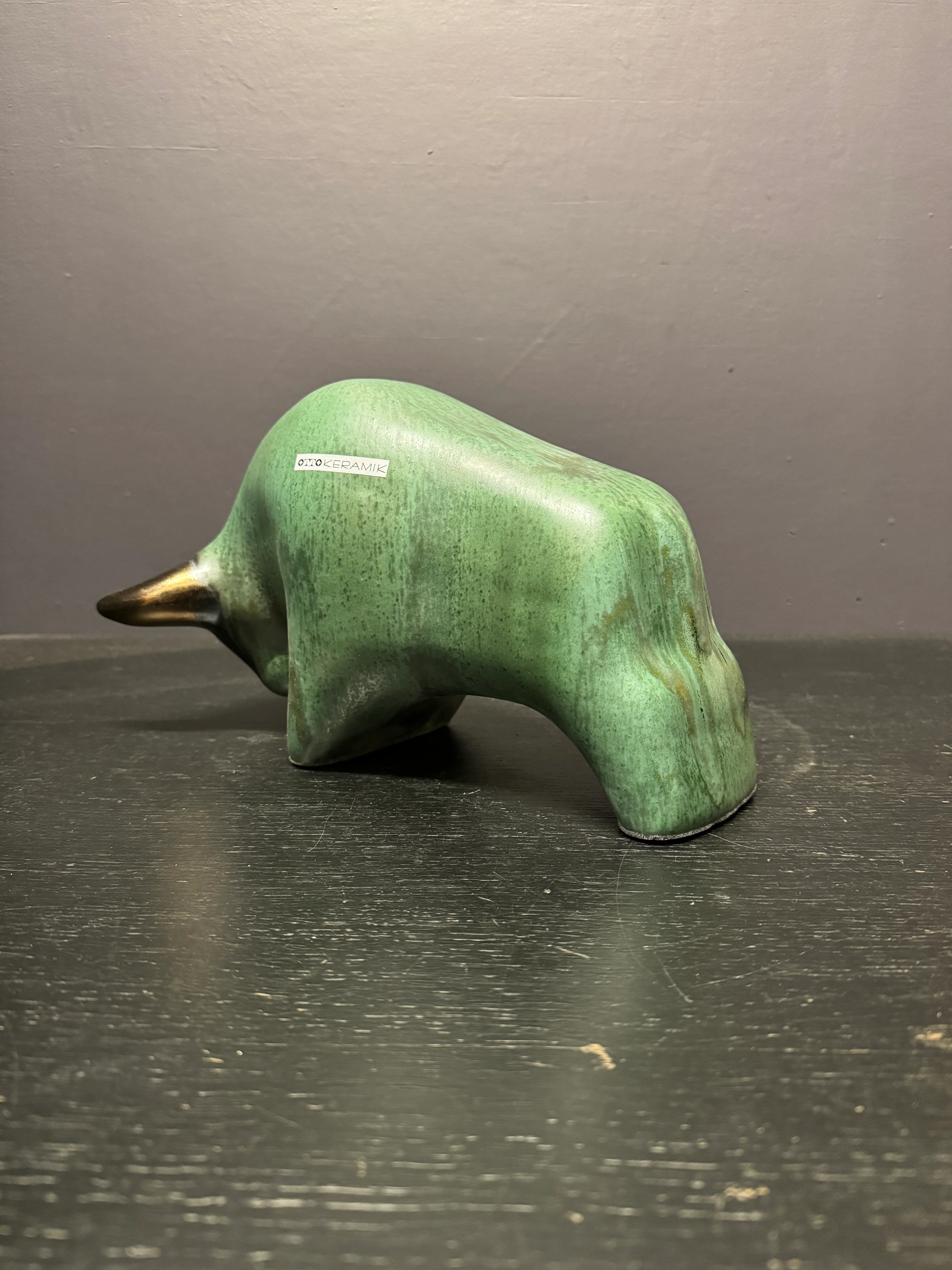 Otto Keramik Large Ceramic Bull West German Pottery Fat Lava - Image 9