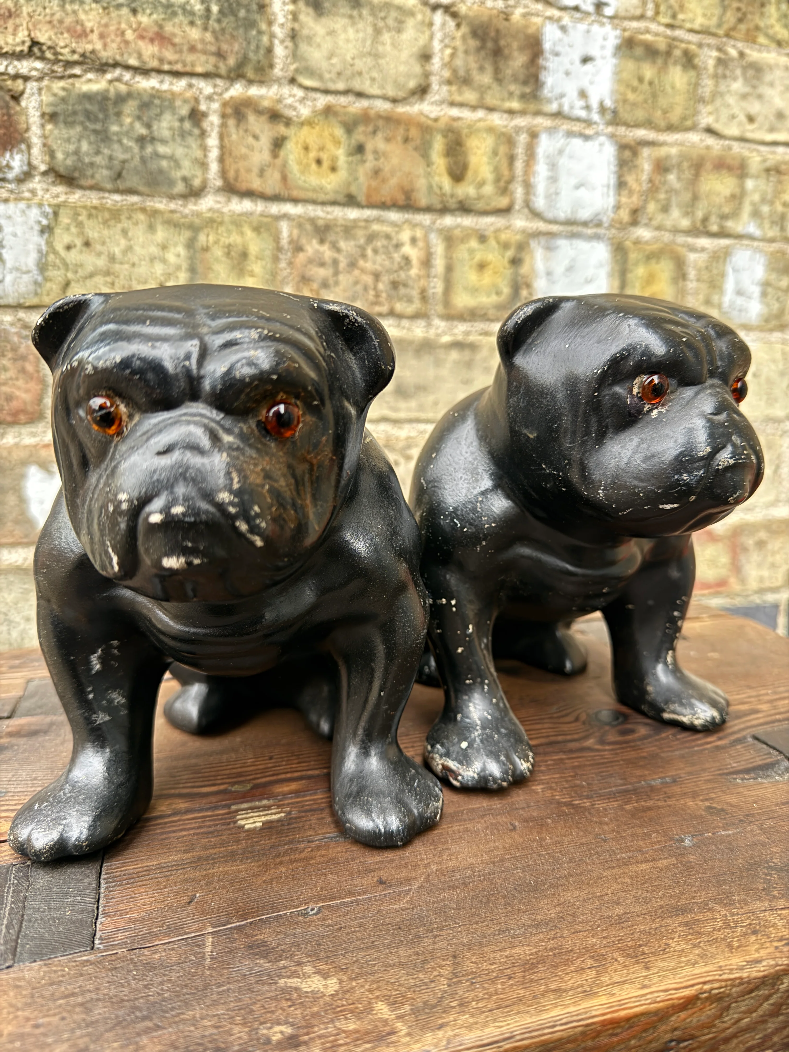 Pair Of Ceramic Bulldogs Dated 1923 - Image 2