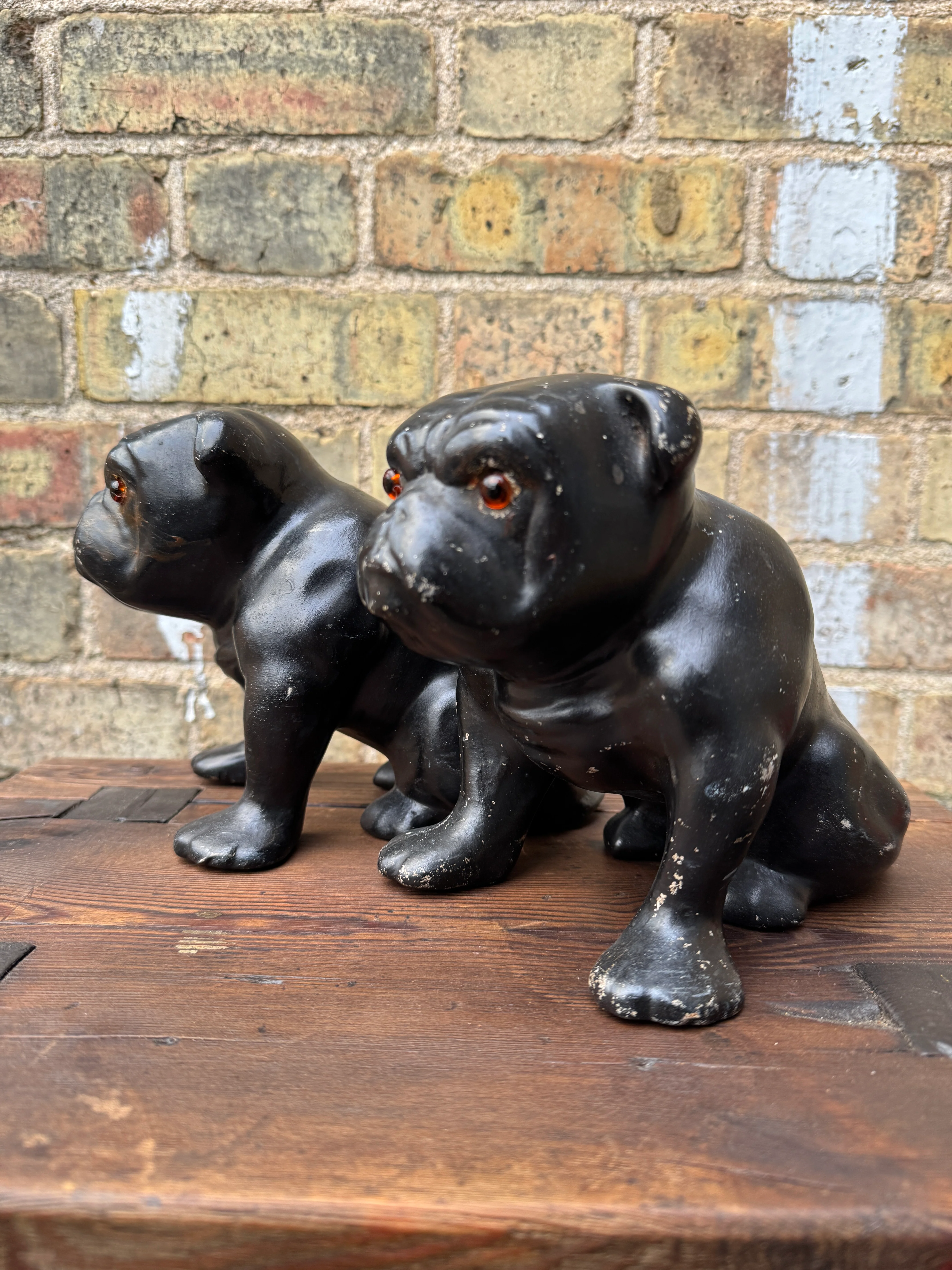 Pair Of Ceramic Bulldogs Dated 1923 - Image 3