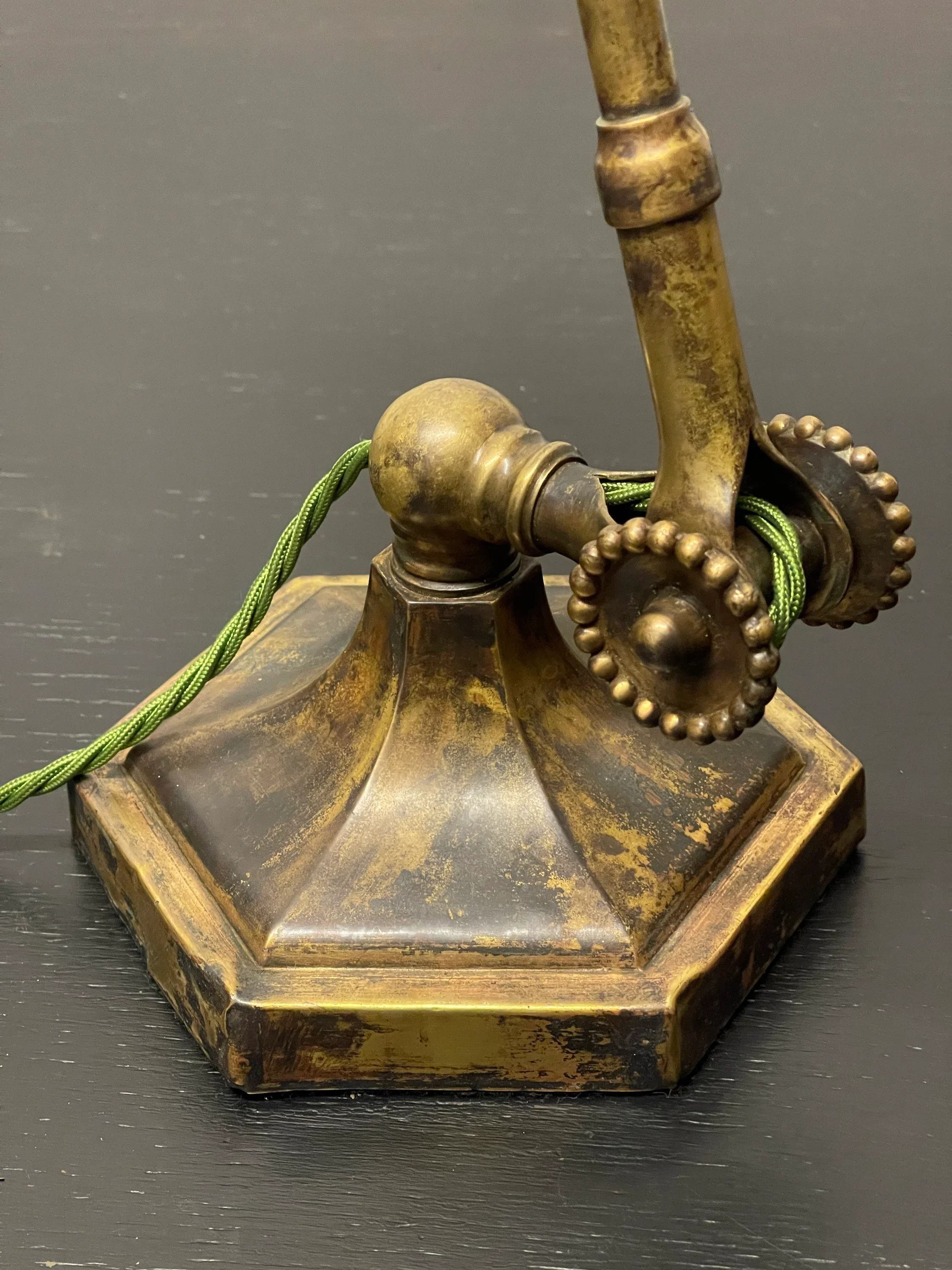 Rare Early 1900s Hexagonal Based Brass Piano Lamp By John Dugdill & Co - Image 9