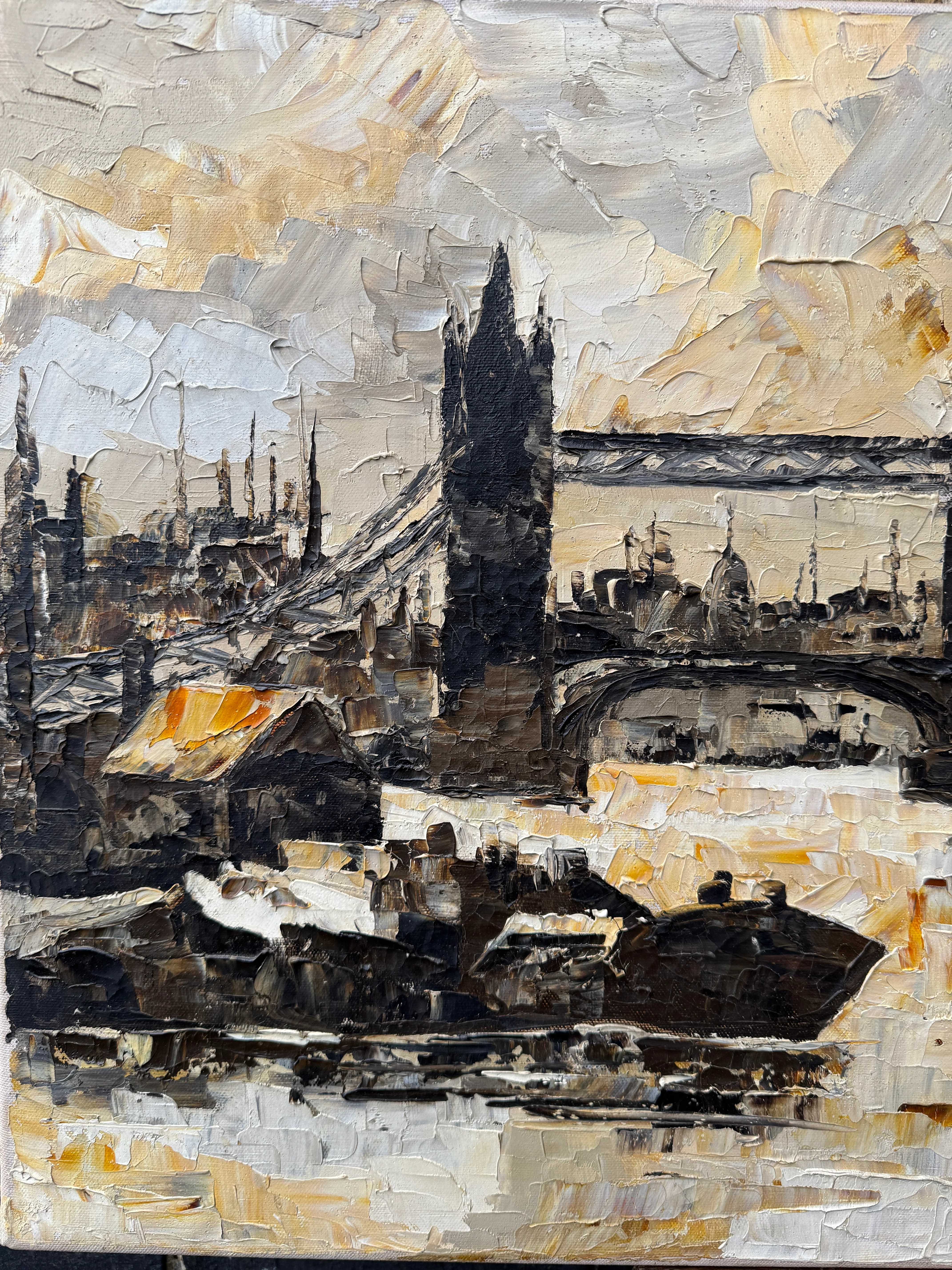 1967 Signed Oil On Canvas View Of London - Image 3