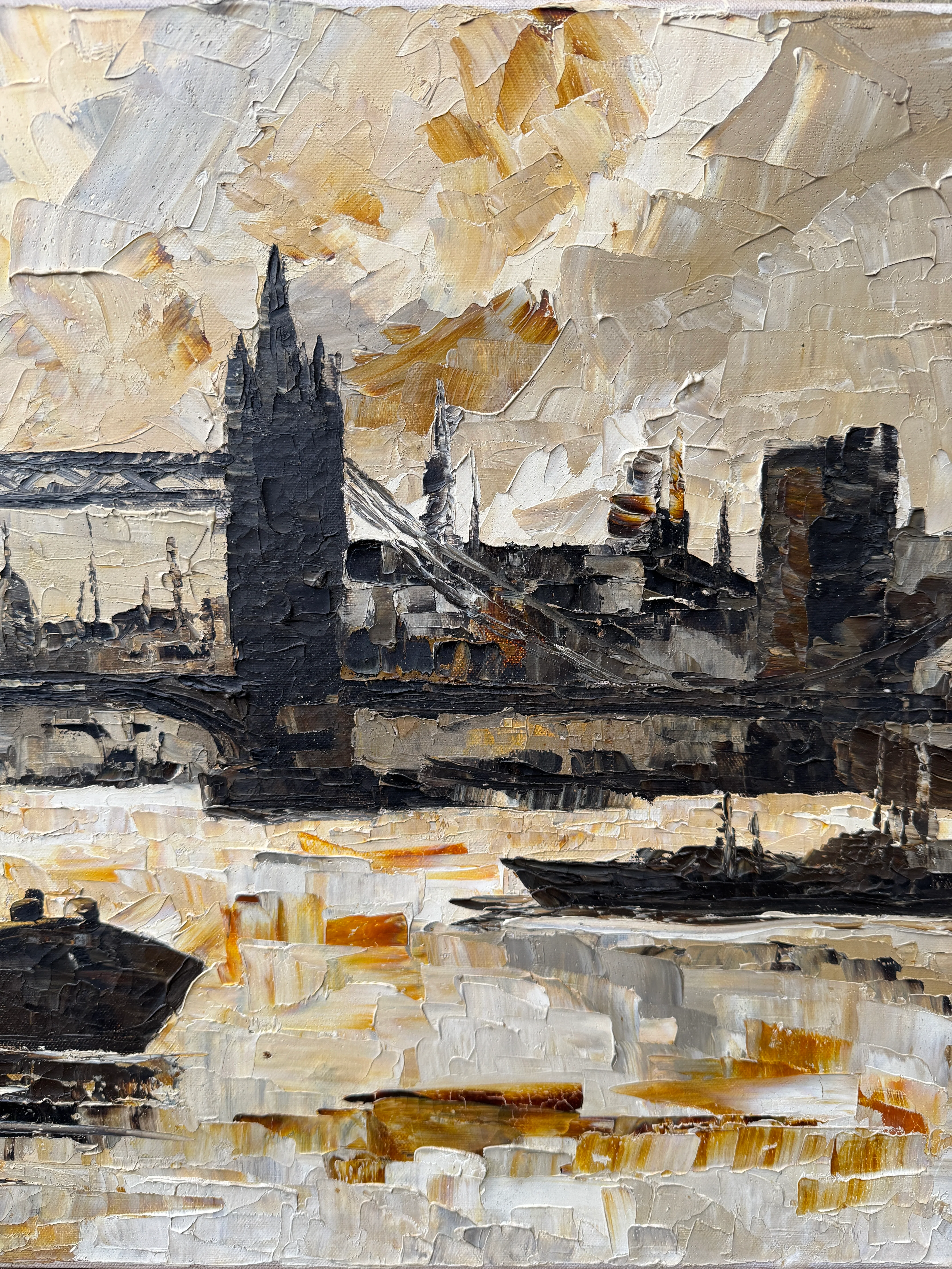 1967 Signed Oil On Canvas View Of London - Image 4