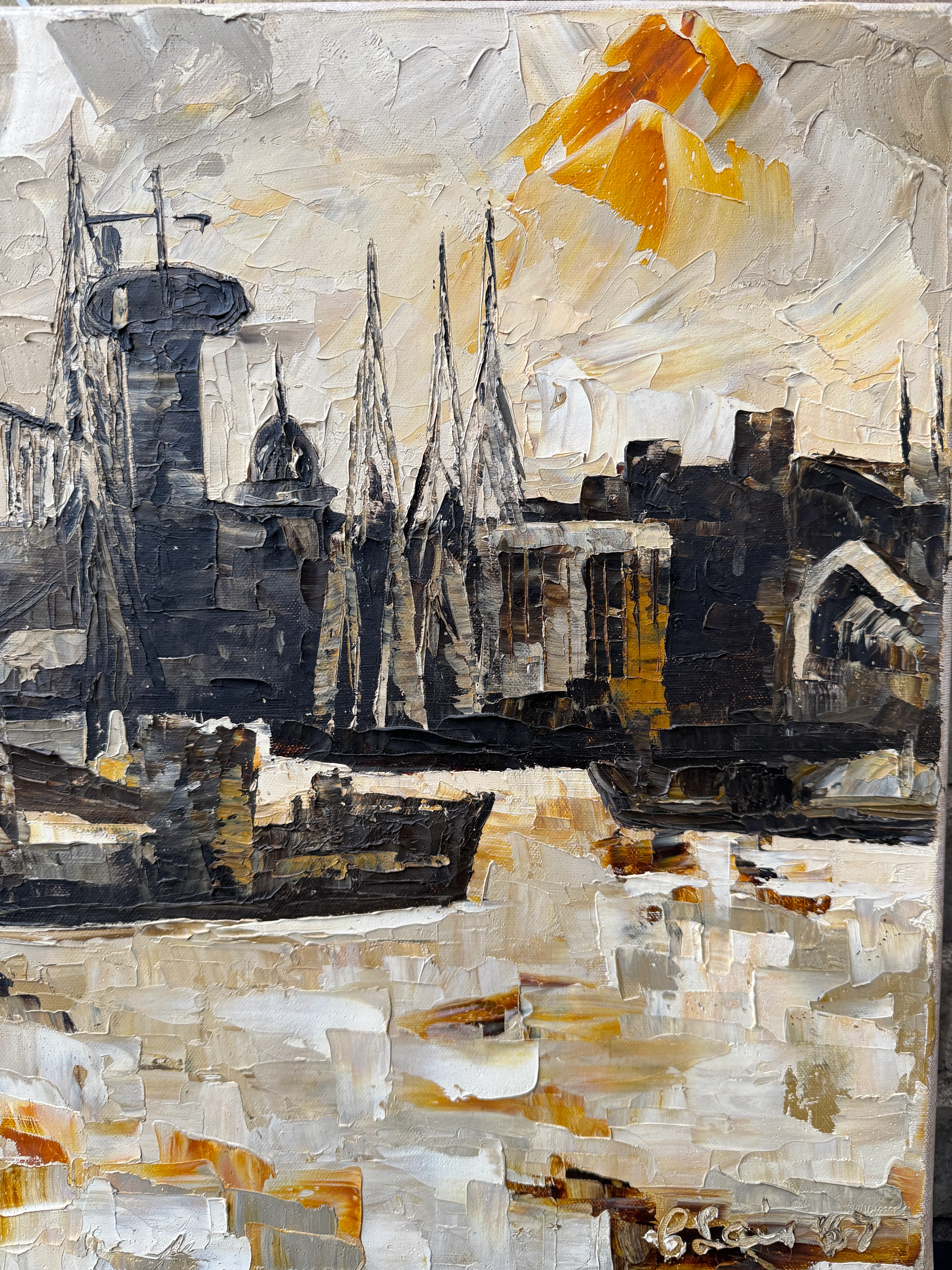 1967 Signed Oil On Canvas View Of London - Image 5