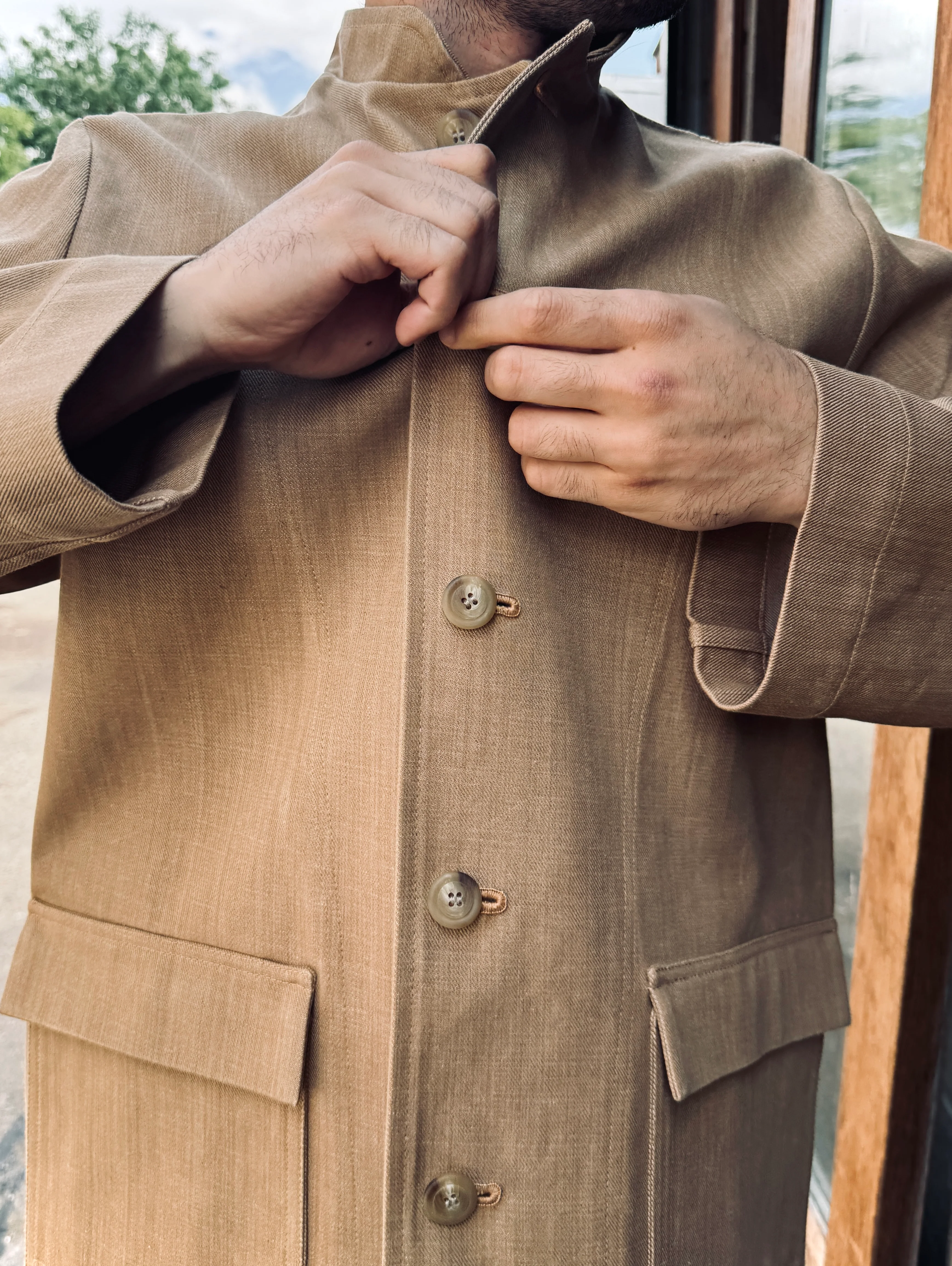 The 'Mintan' Made In London Classic Work Wear Thick Denim Over Shirt - Image 7