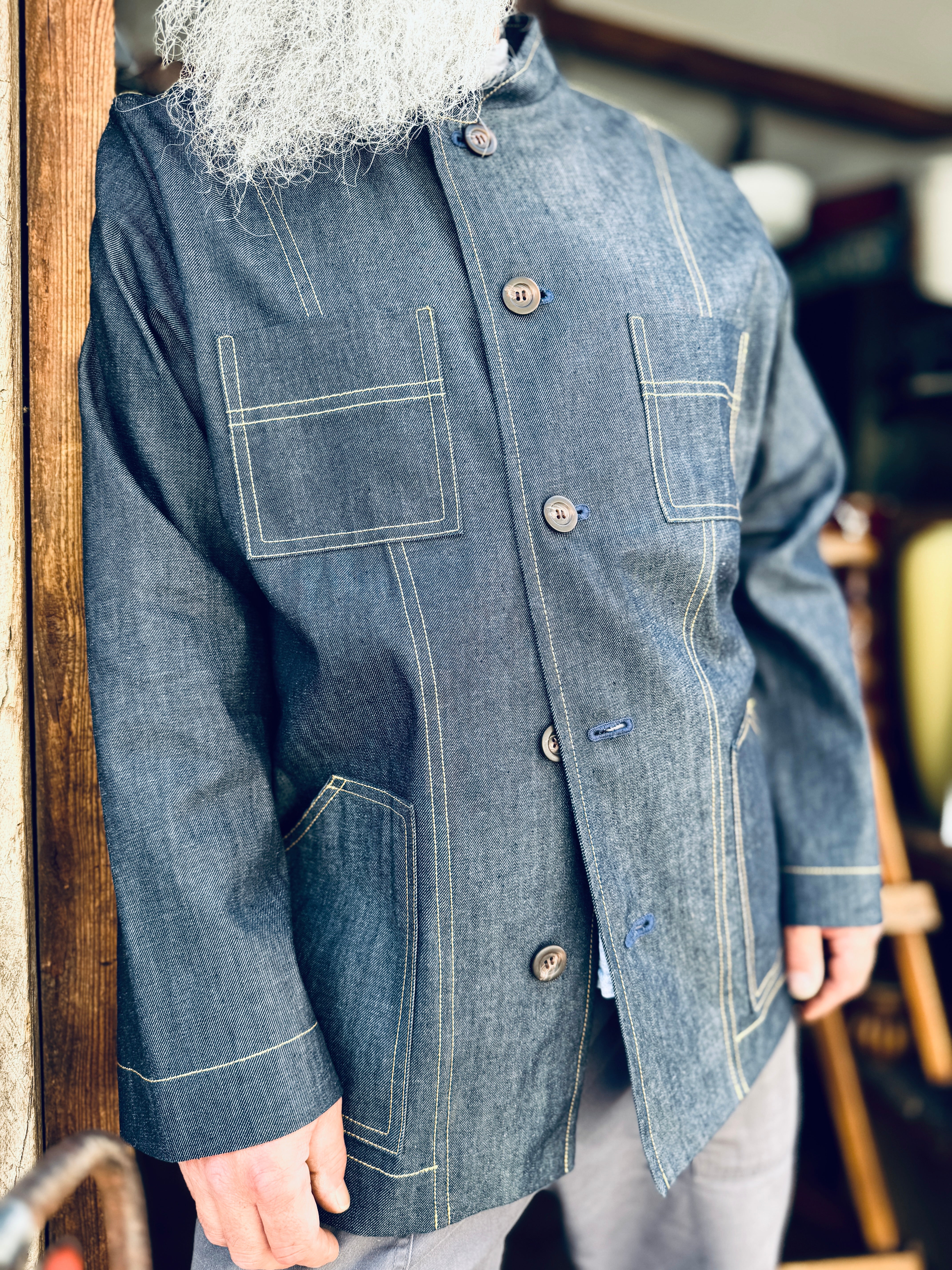 The 'Mintan' Made In London Classic Work Wear Denim Over Shirt - Image 12