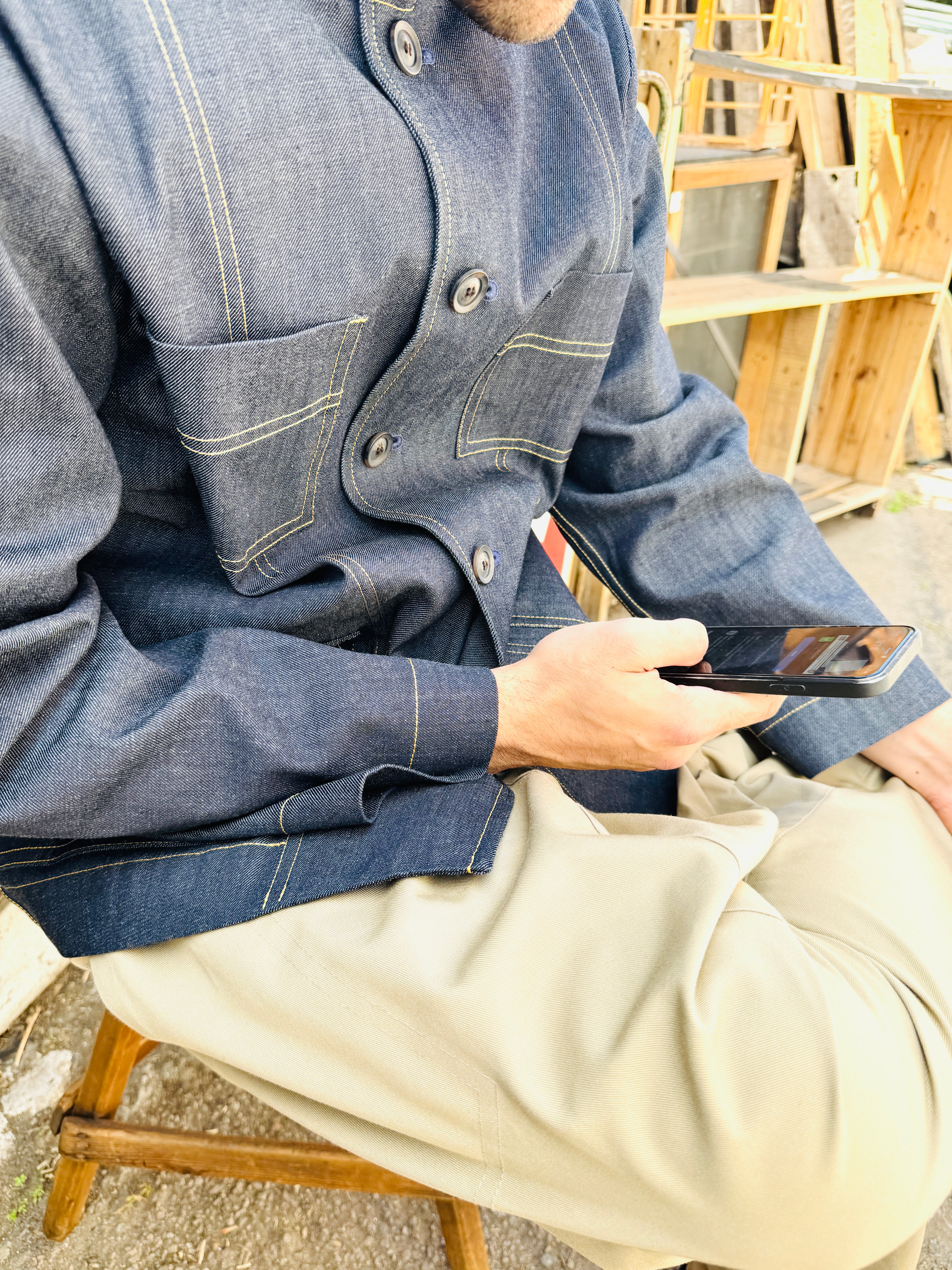 The 'Mintan' Made In London Classic Work Wear Denim Over Shirt - Image 17