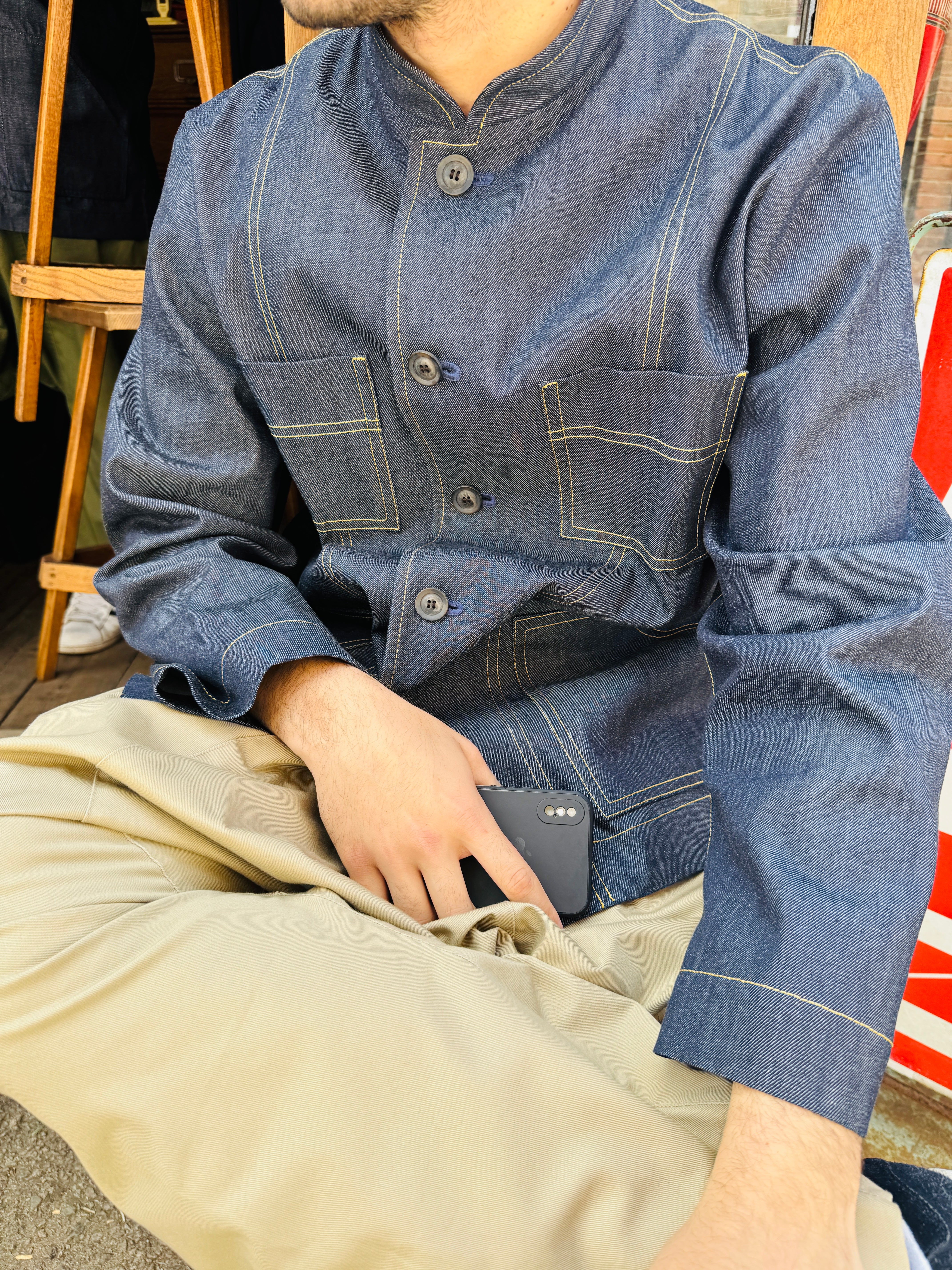 The 'Mintan' Made In London Classic Work Wear Denim Over Shirt - Image 5