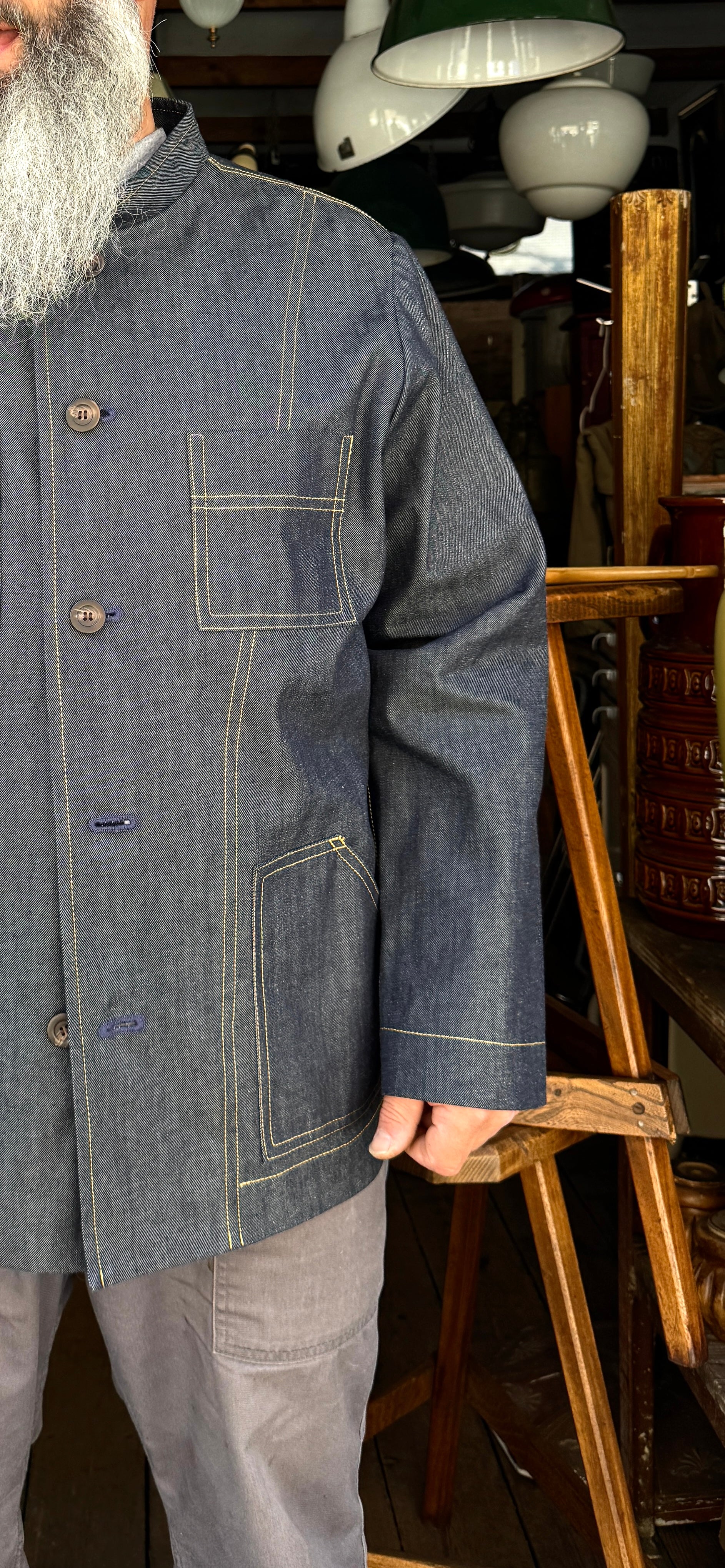 The 'Mintan' Made In London Classic Work Wear Denim Over Shirt - Image 6