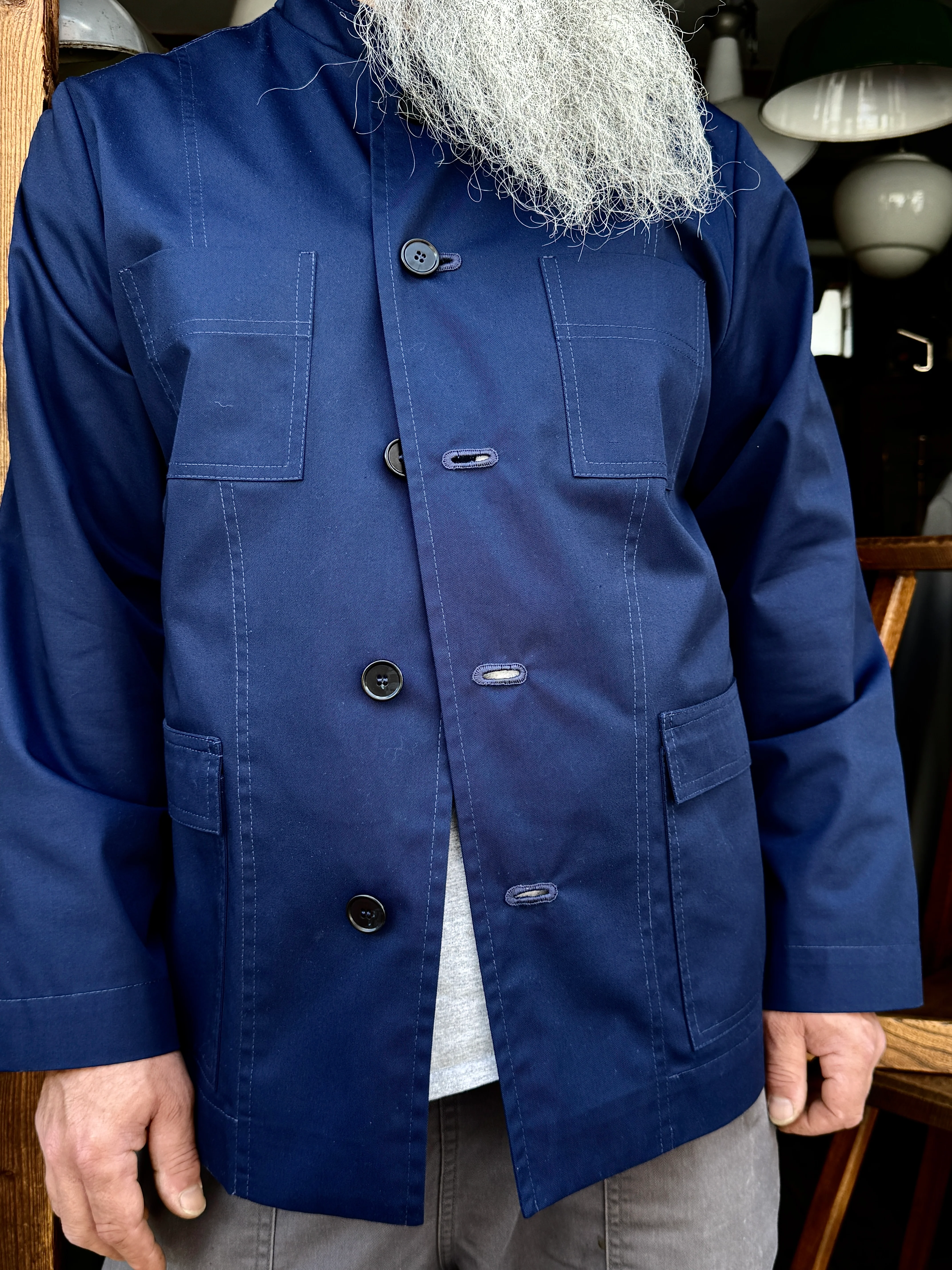 The 'Mintan' Made In London Classic Work Wear Drill Cotton Over Shirt - Image 11