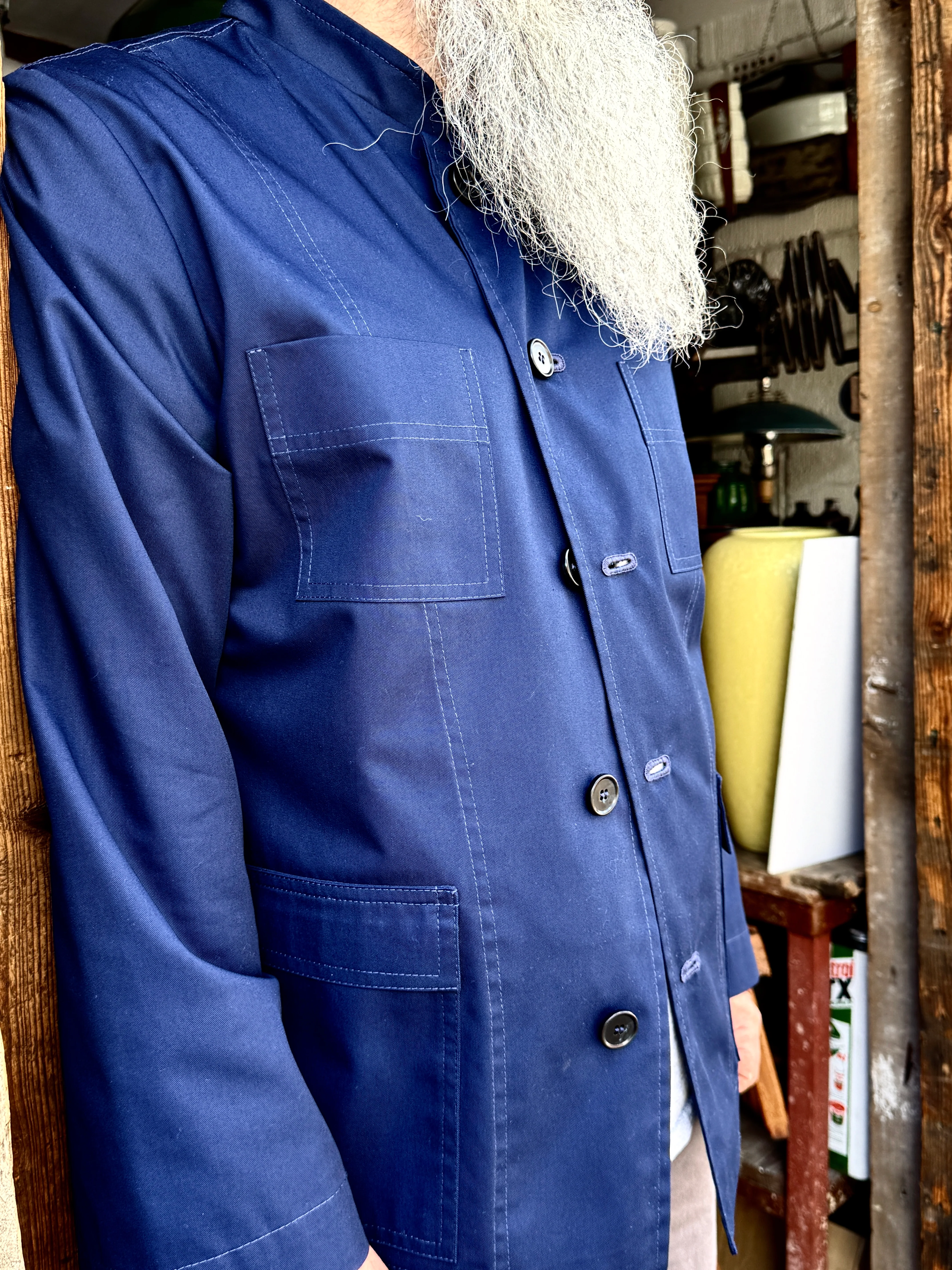 The 'Mintan' Made In London Classic Work Wear Drill Cotton Over Shirt - Image 5