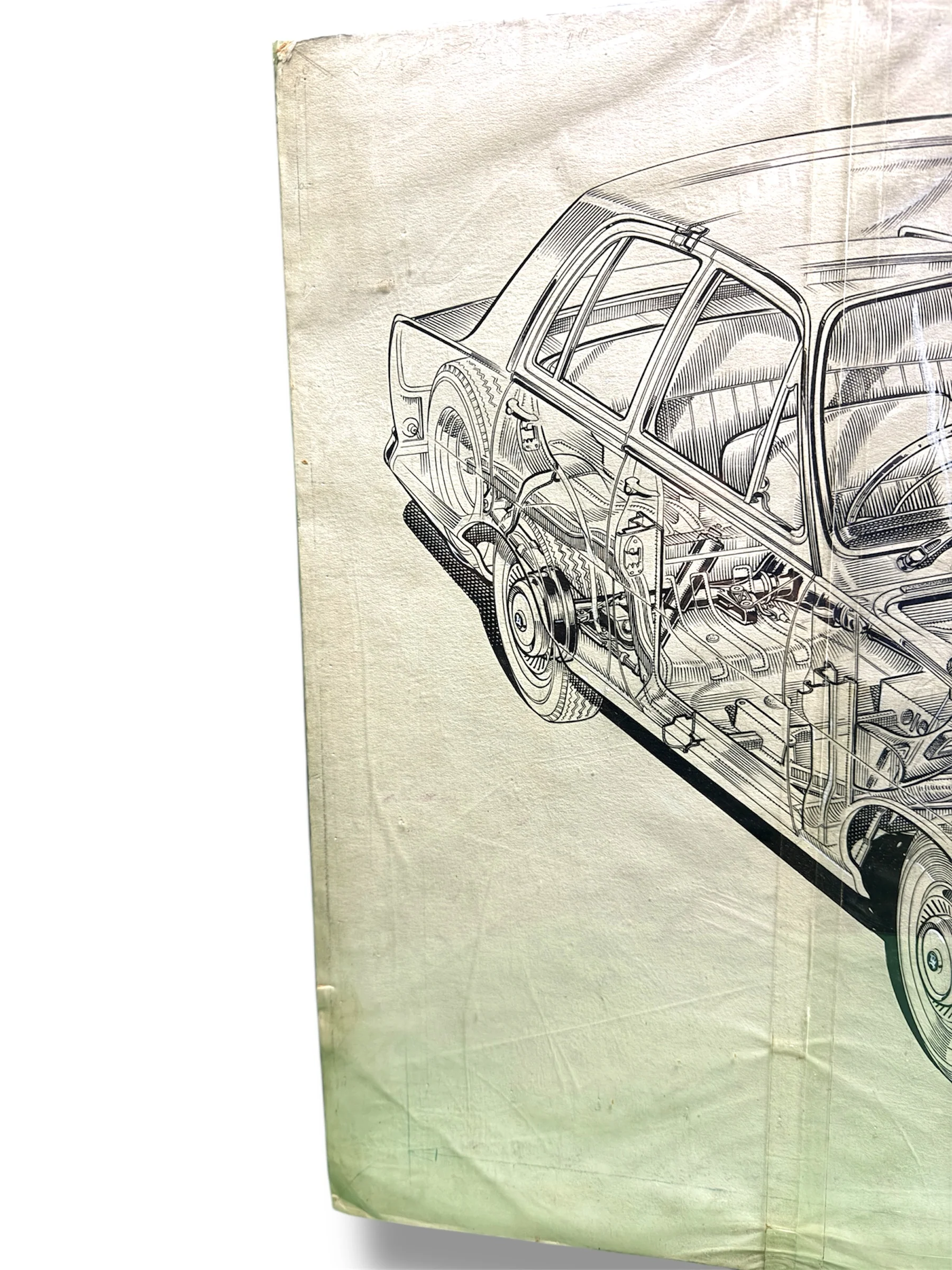 Vauxhall Victor Pen & Ink Cutaway By Brian Hatton 1965 - Image 3