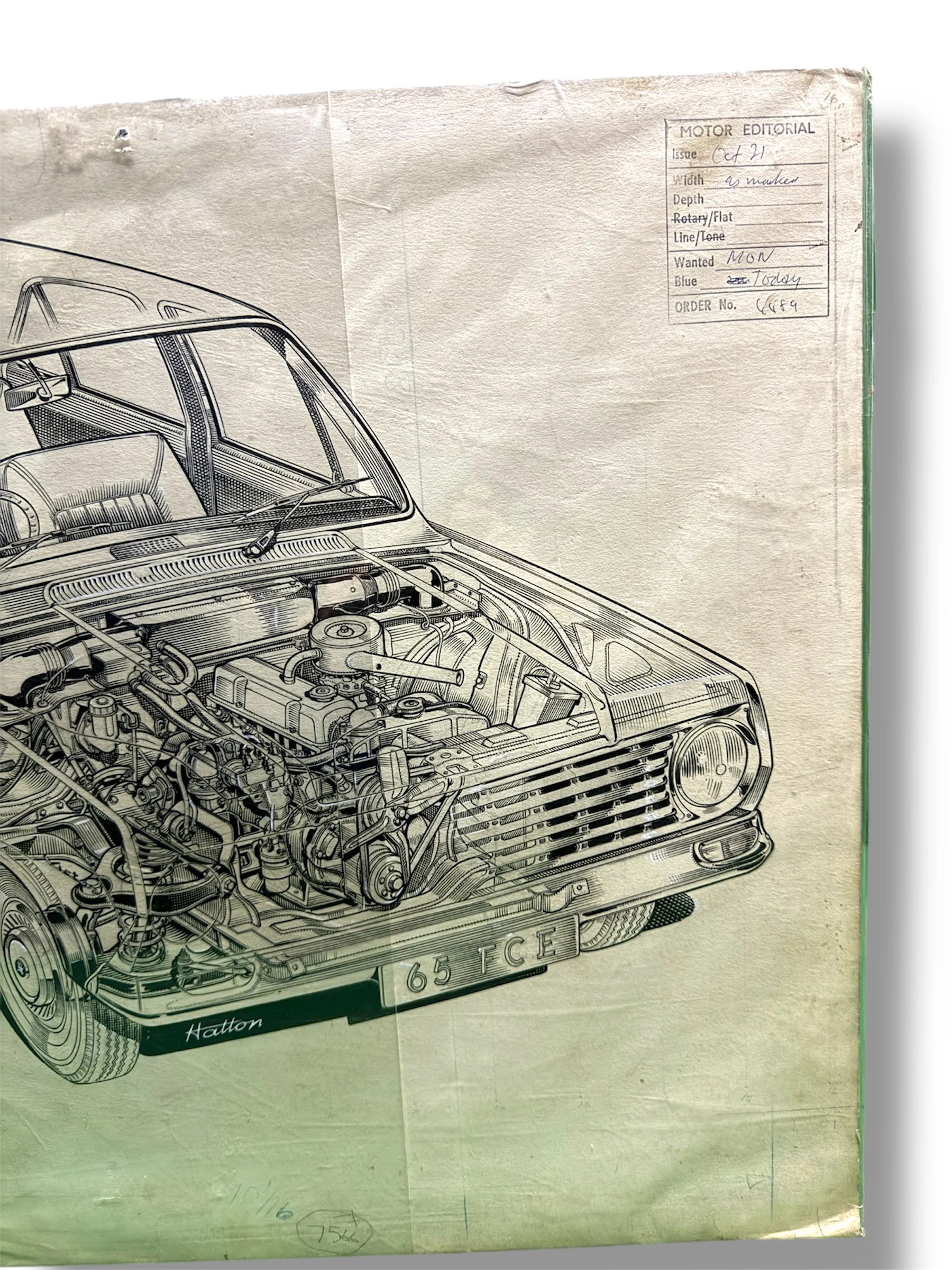 Vauxhall Victor Pen & Ink Cutaway By Brian Hatton 1965 - Image 4