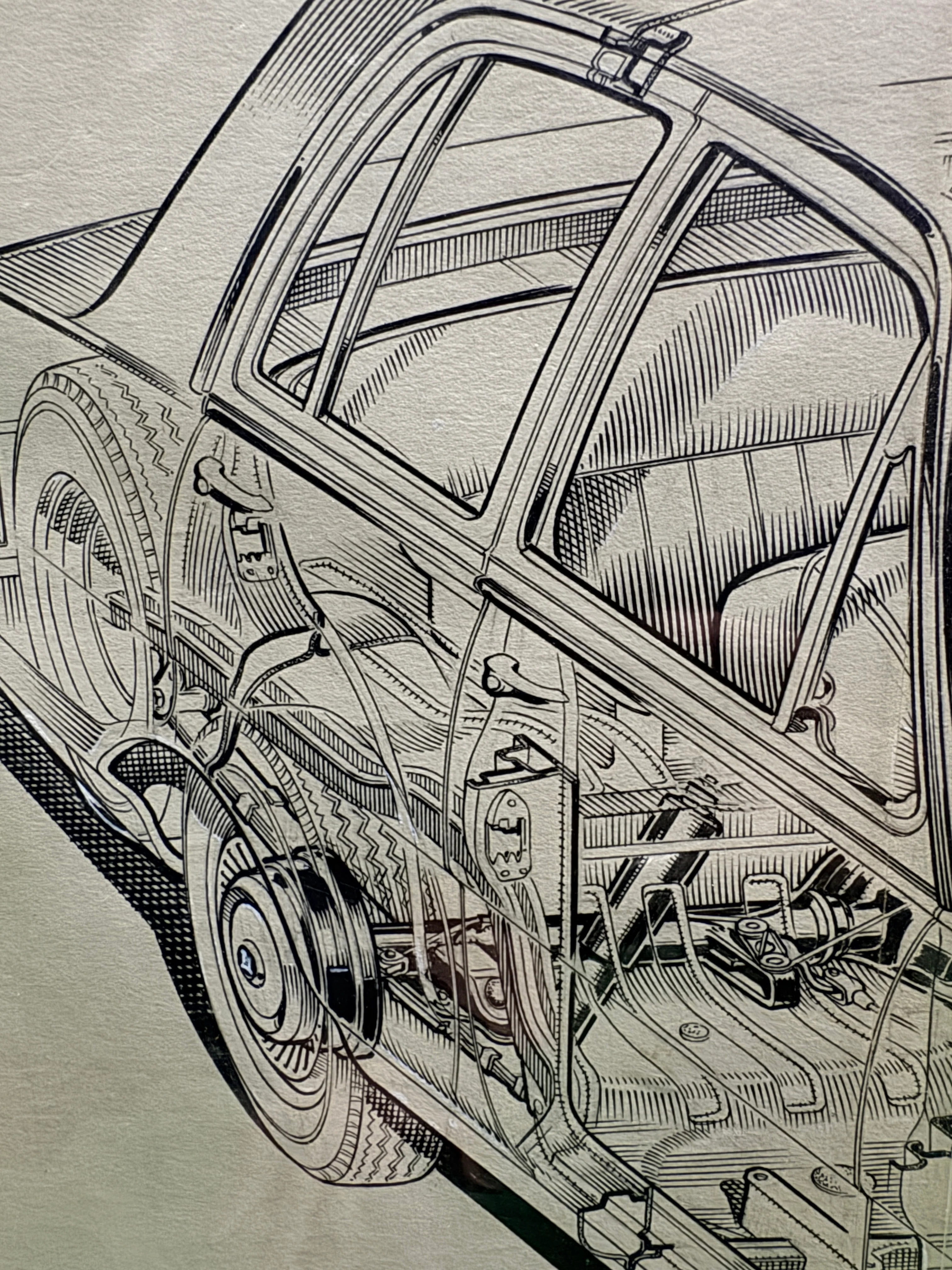 Vauxhall Victor Pen & Ink Cutaway By Brian Hatton 1965 - Image 6