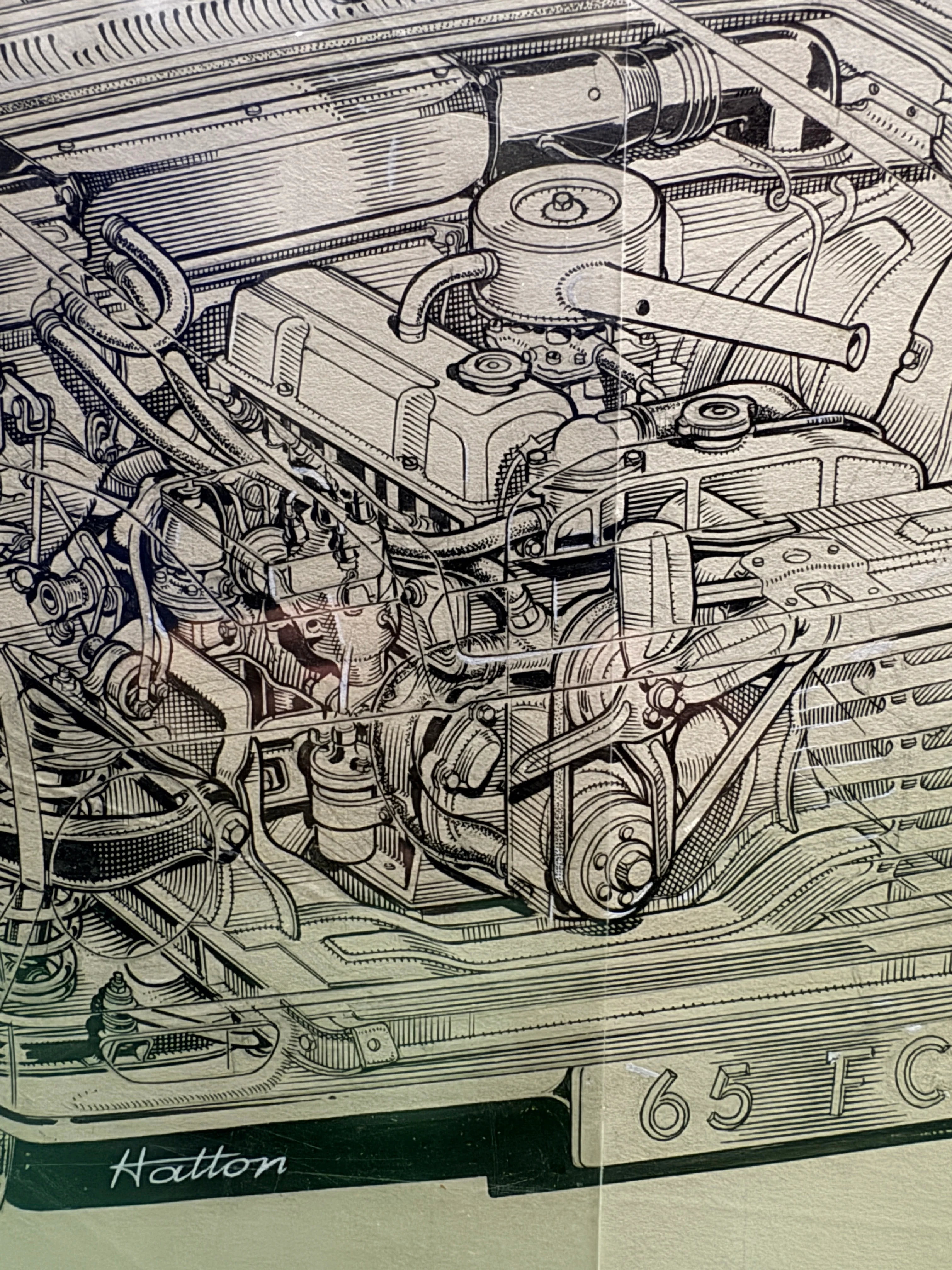 Vauxhall Victor Pen & Ink Cutaway By Brian Hatton 1965 - Image 7