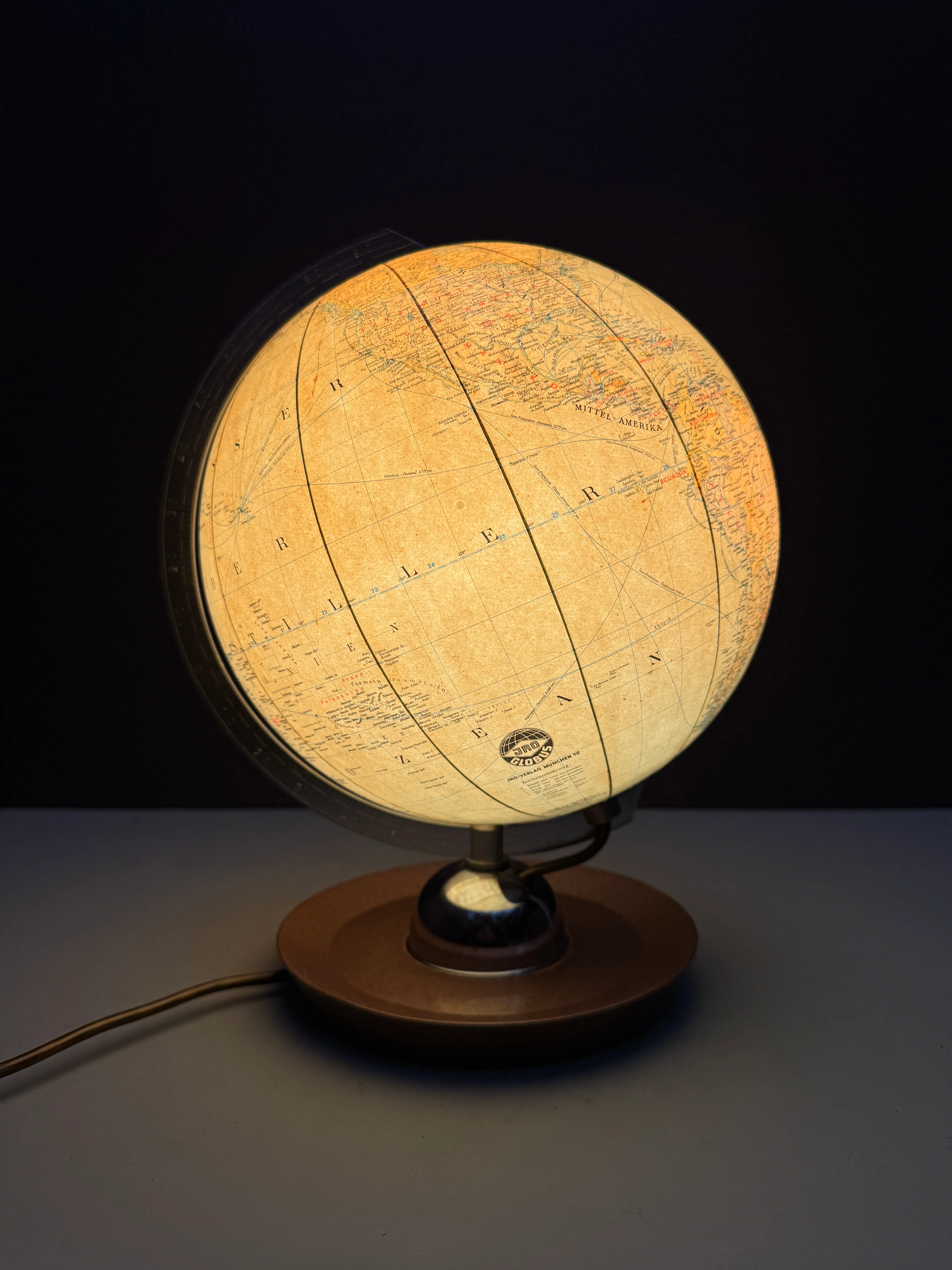 Vintage 1960s German Glass Globe Lamp By JRO Globus Munchen - Image 7
