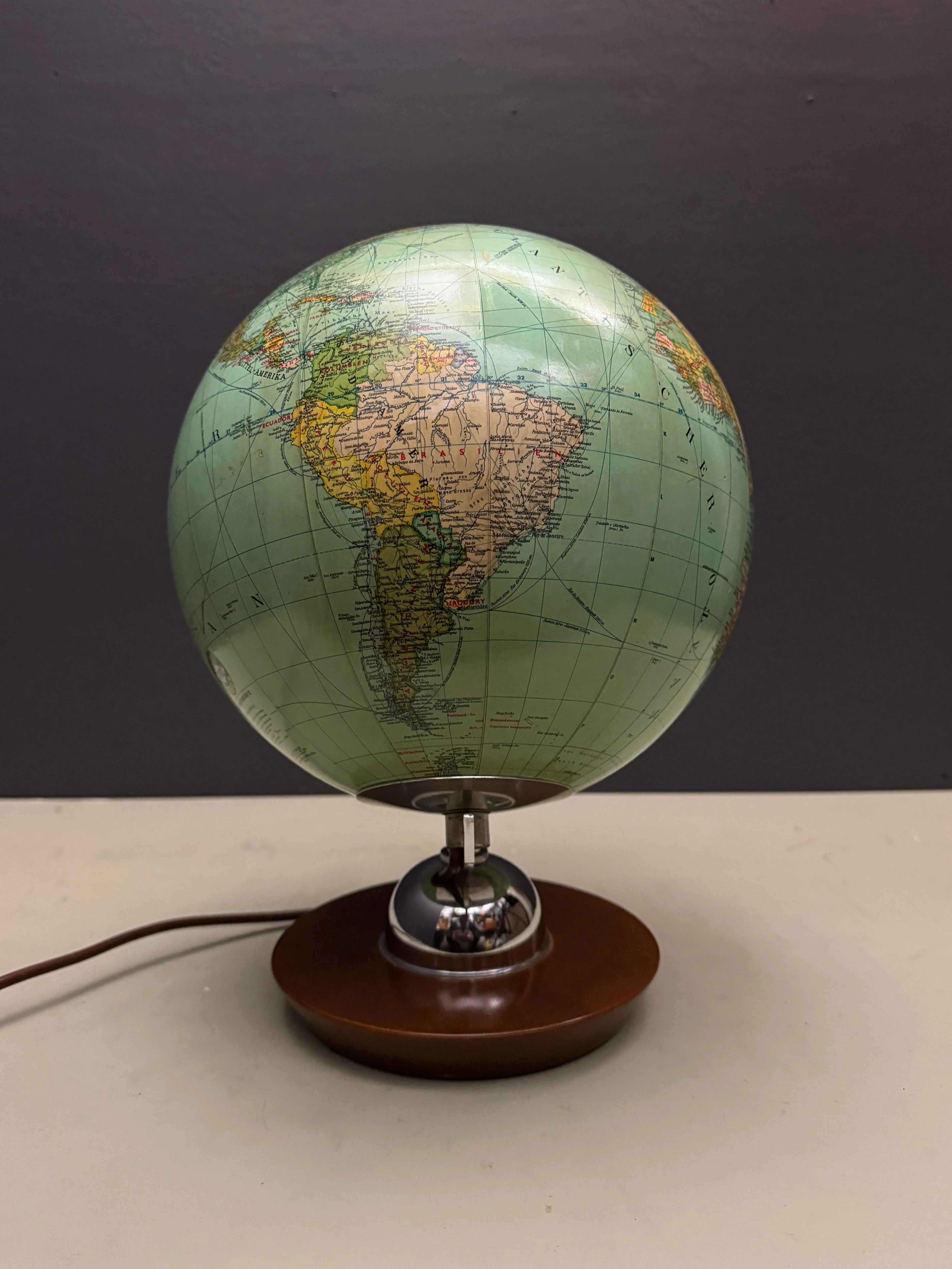 Vintage 1960s German Glass Globe Lamp By JRO Globus Munchen - Image 3