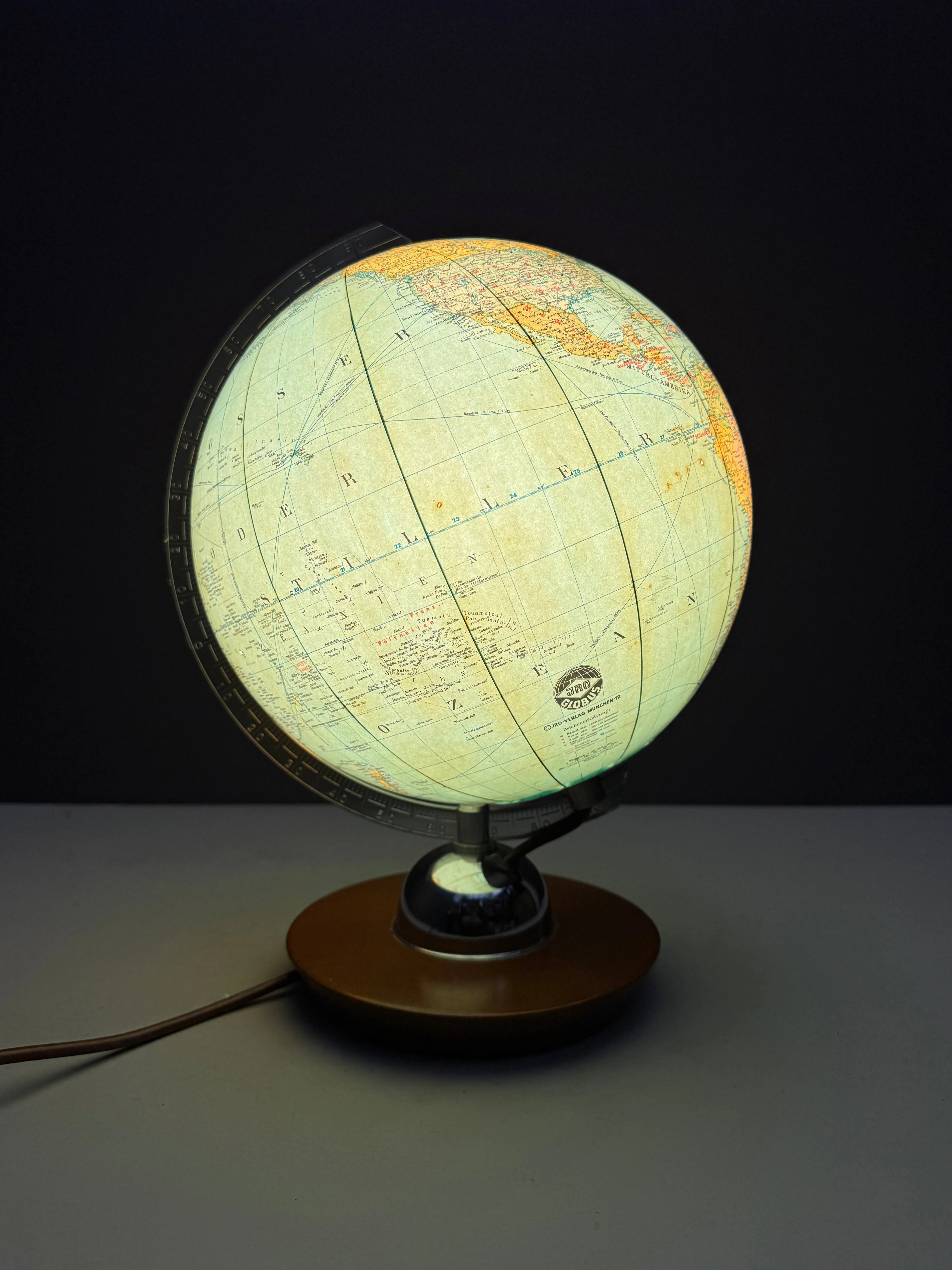 Vintage 1960s German Glass Globe Lamp By JRO Globus Munchen - Image 7