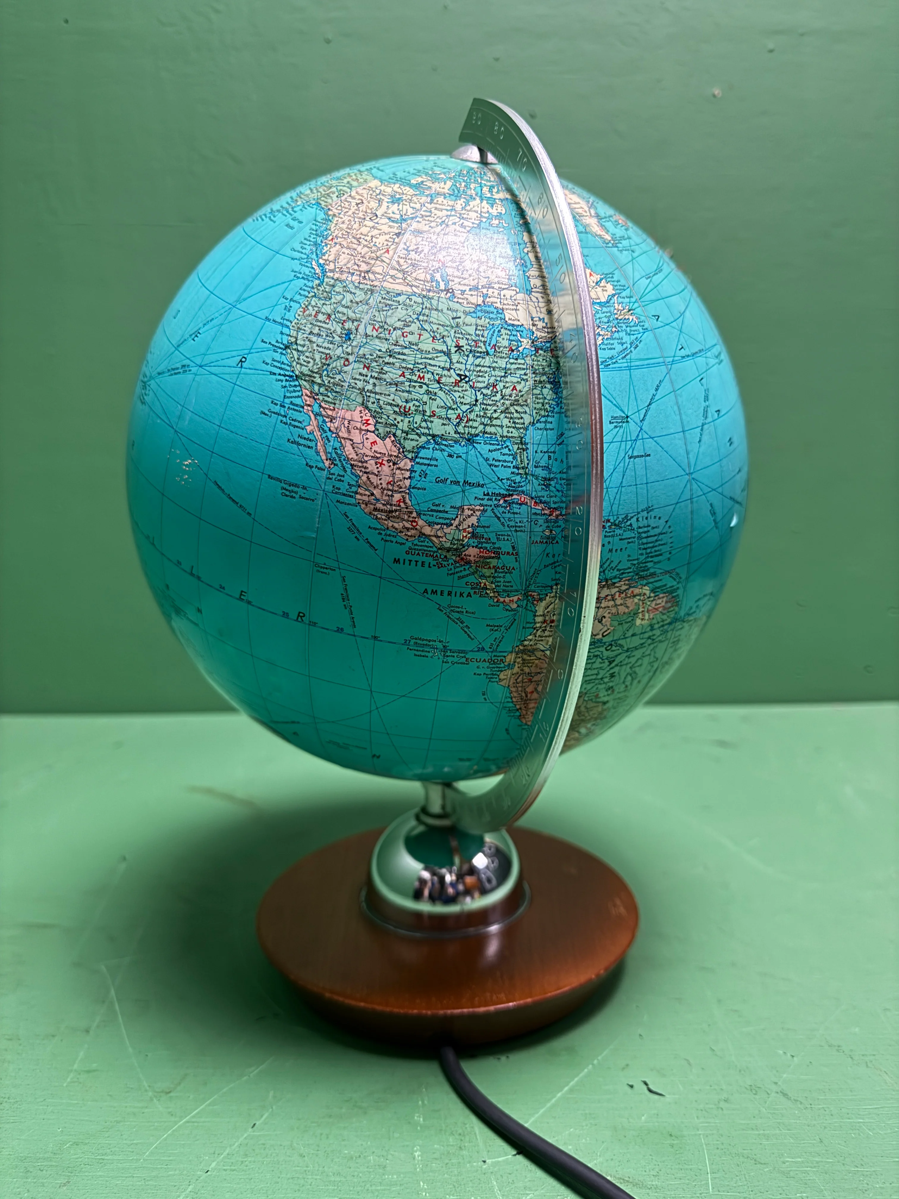 Vintage 1960s German Glass Globe Lamp By JRO Globus Munchen - Image 9