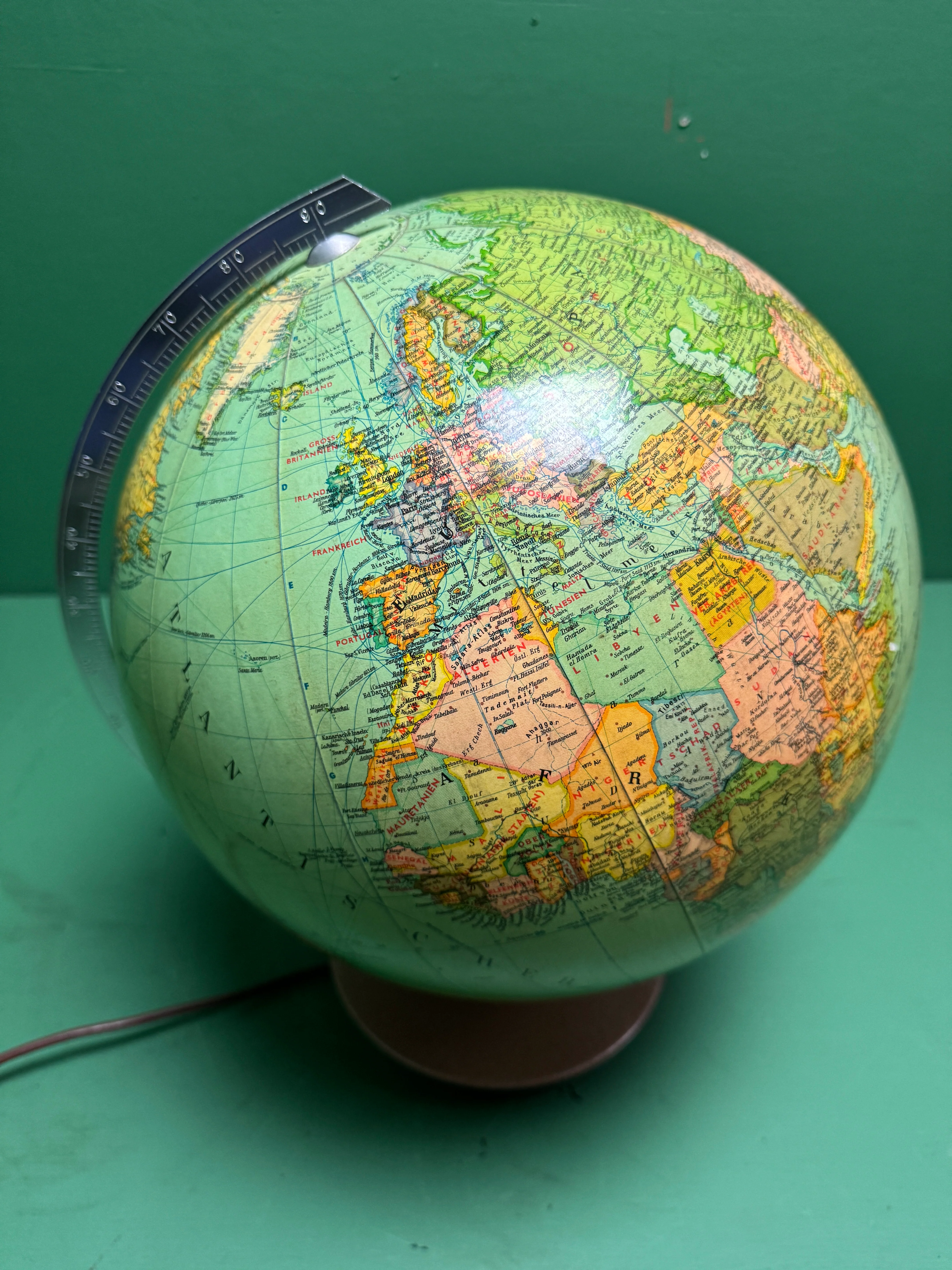 Vintage 1960s German Glass Globe Lamp By JRO Globus Munchen - Image 3