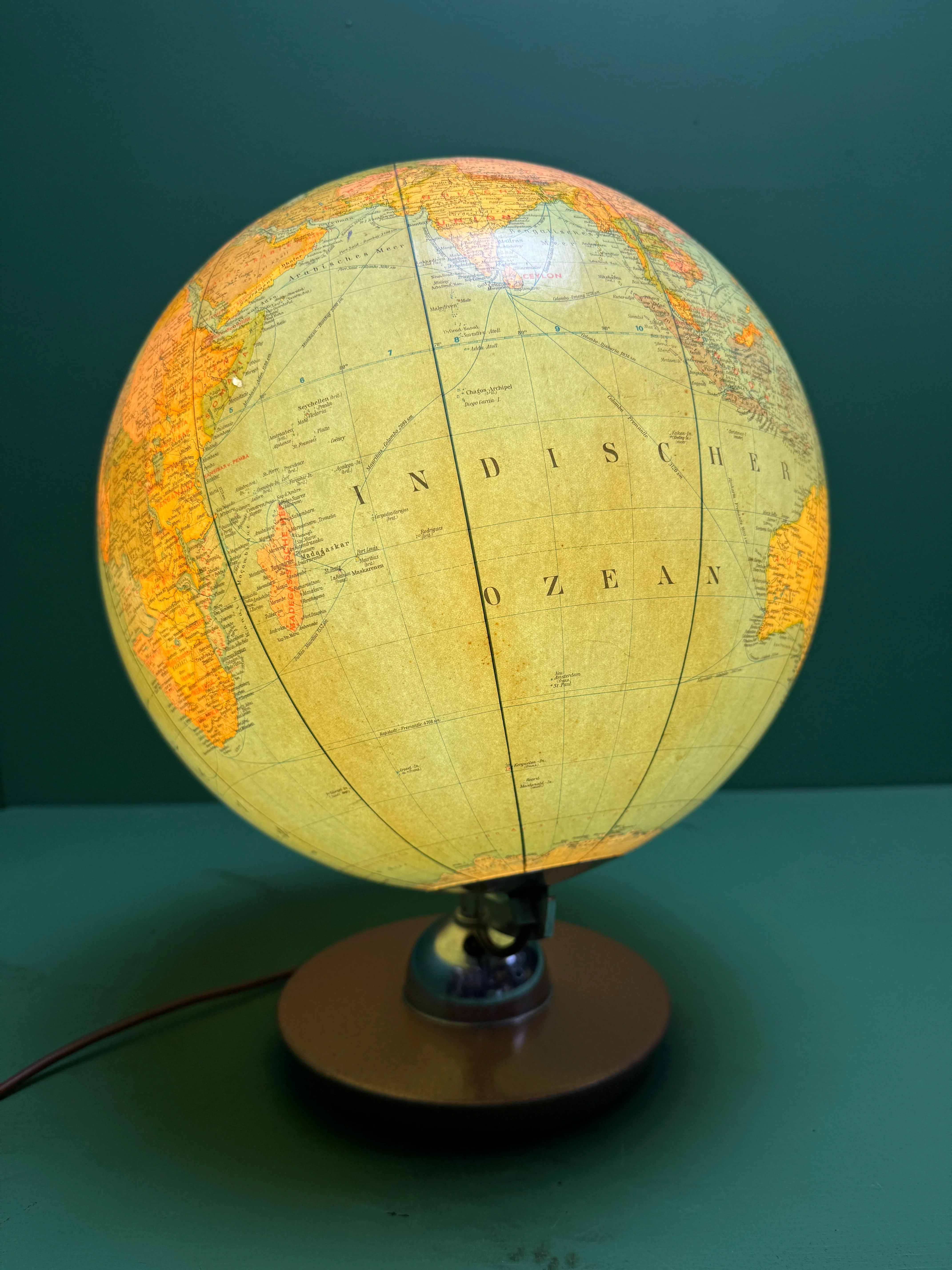 Vintage 1960s German Glass Globe Lamp By JRO Globus Munchen - Image 4
