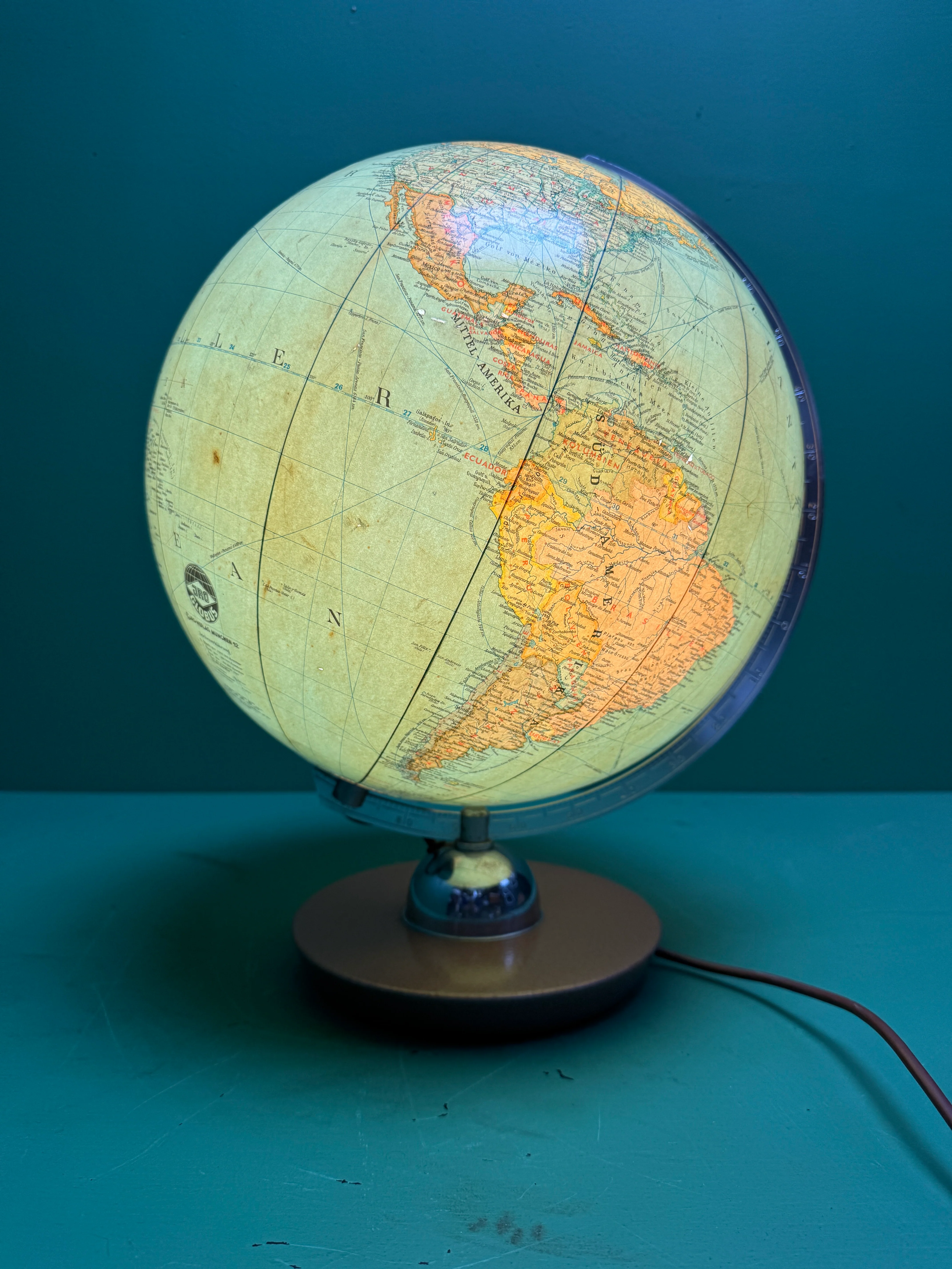 Vintage 1960s German Glass Globe Lamp By JRO Globus Munchen - Image 7