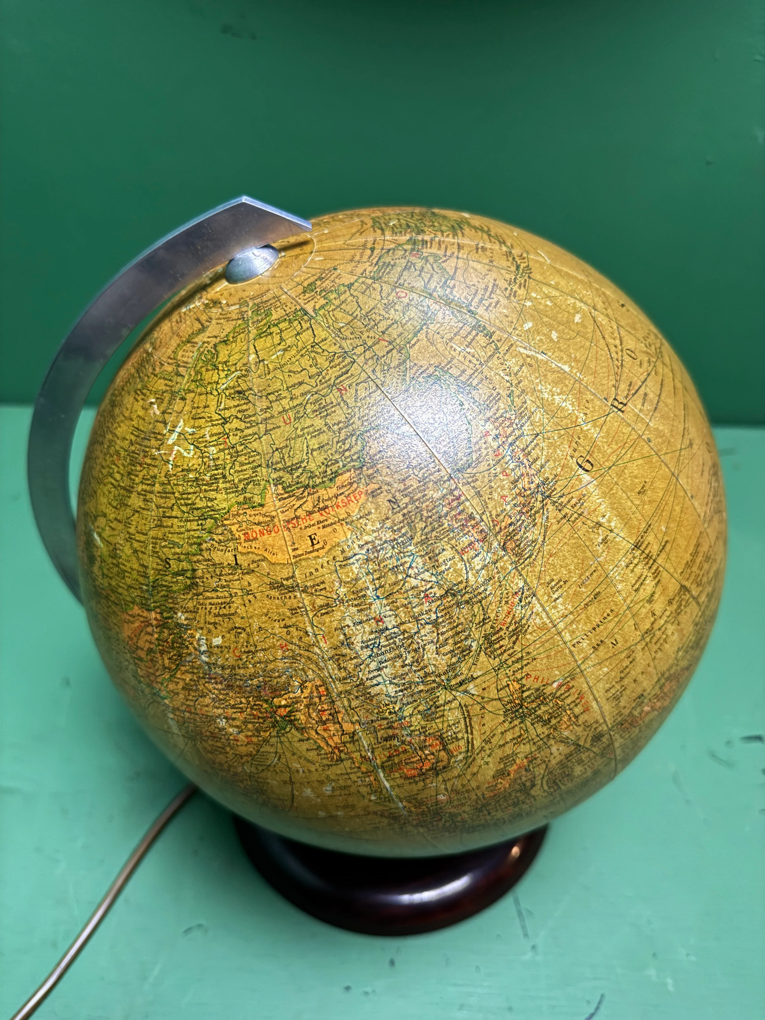 Vintage 1960s German Glass Globe Lamp By JRO Globus Munchen - Image 4