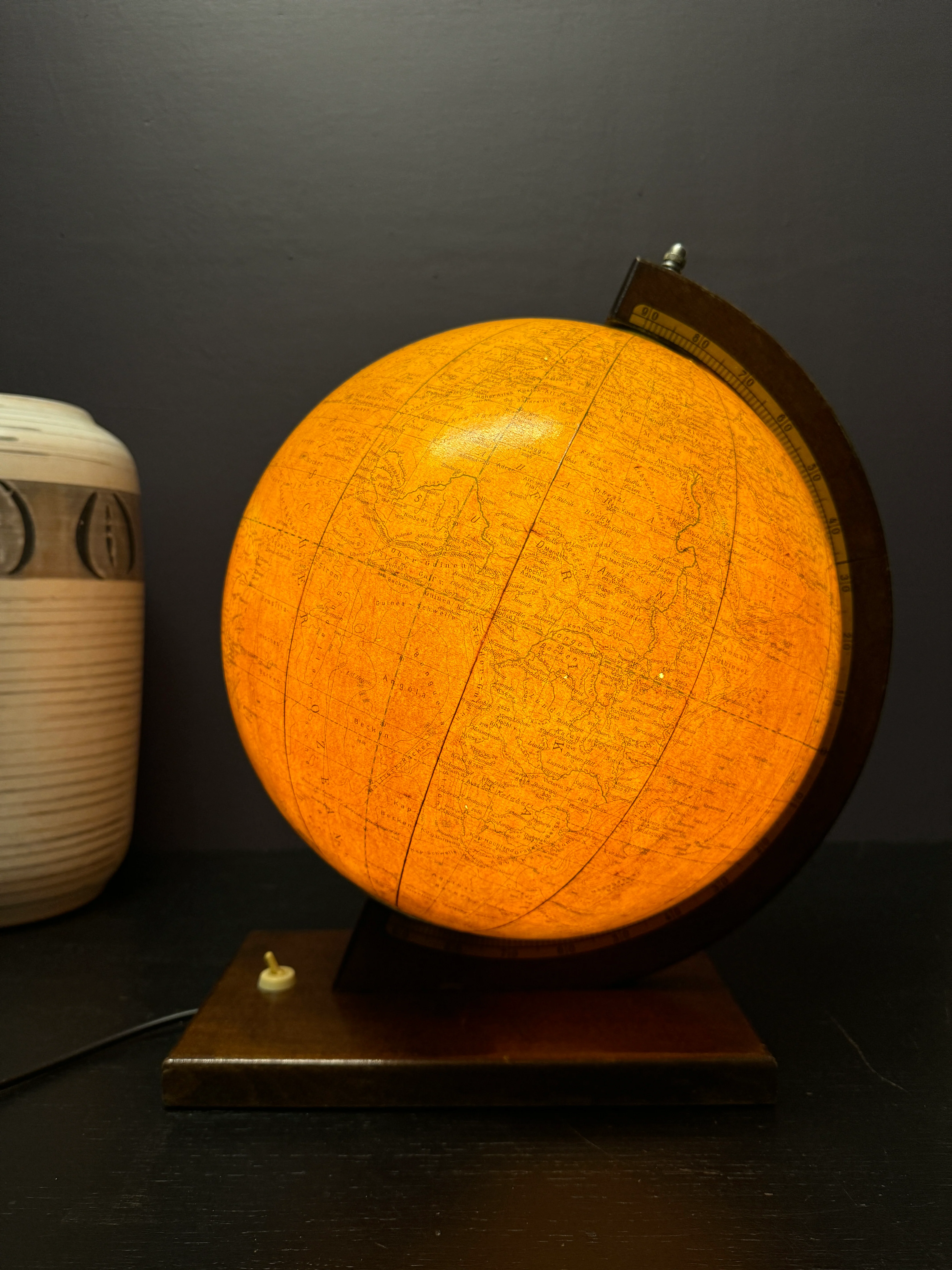 Vintage 1960s Glass Earth Globe Lamp By Rath Germany - Image 2