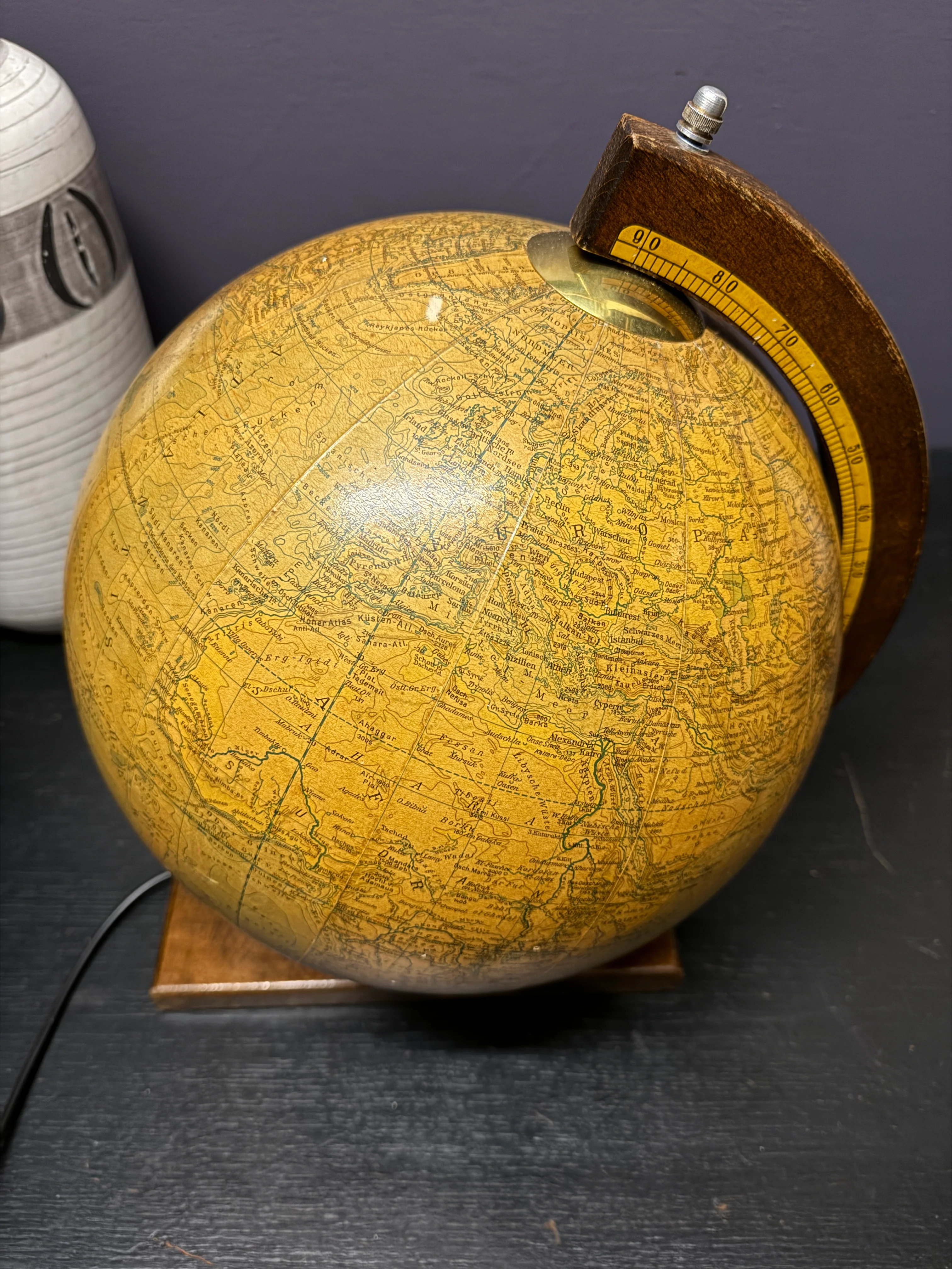 Vintage 1960s Glass Earth Globe Lamp By Rath Germany - Image 3