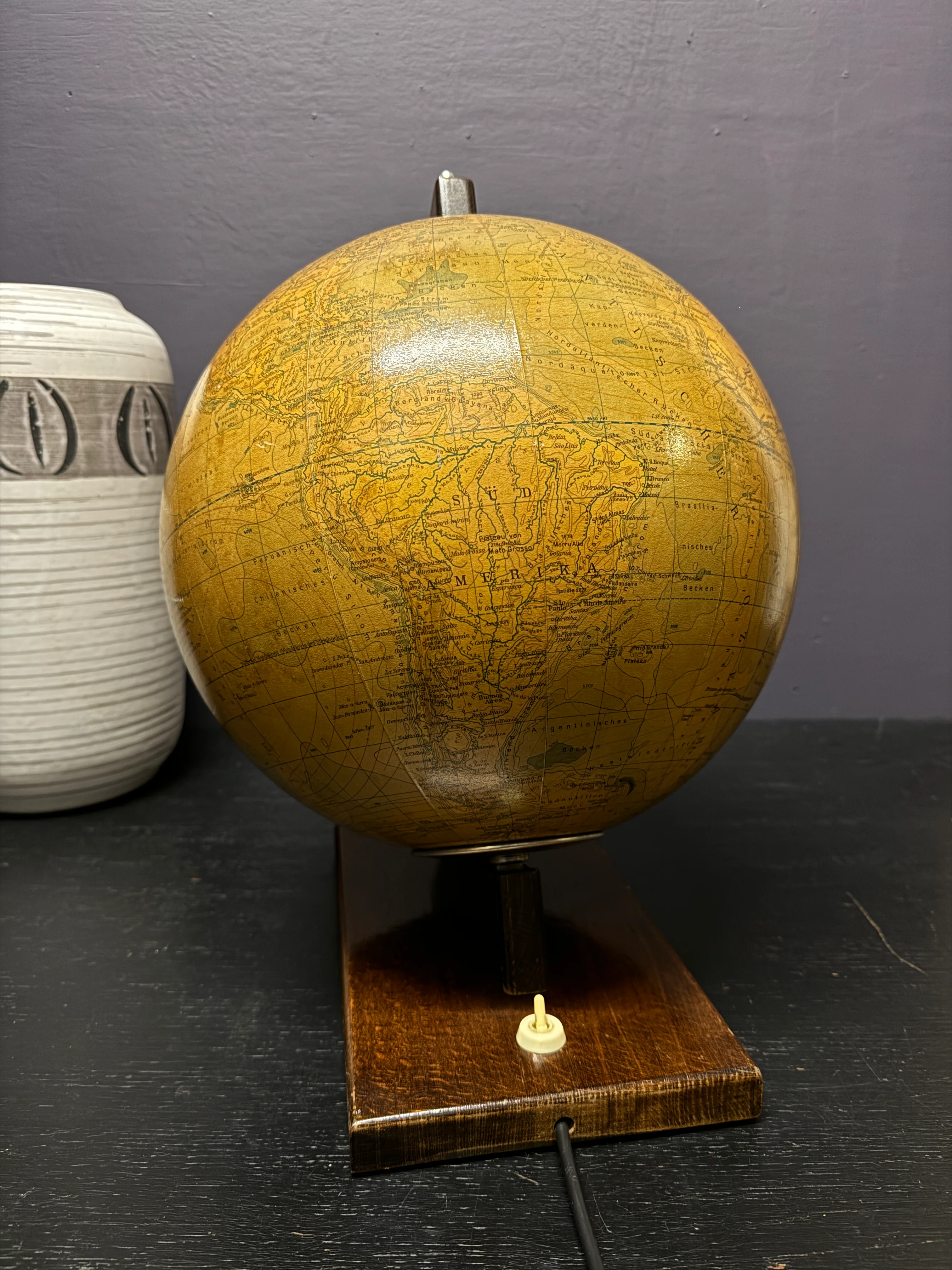 Vintage 1960s Glass Earth Globe Lamp By Rath Germany - Image 4