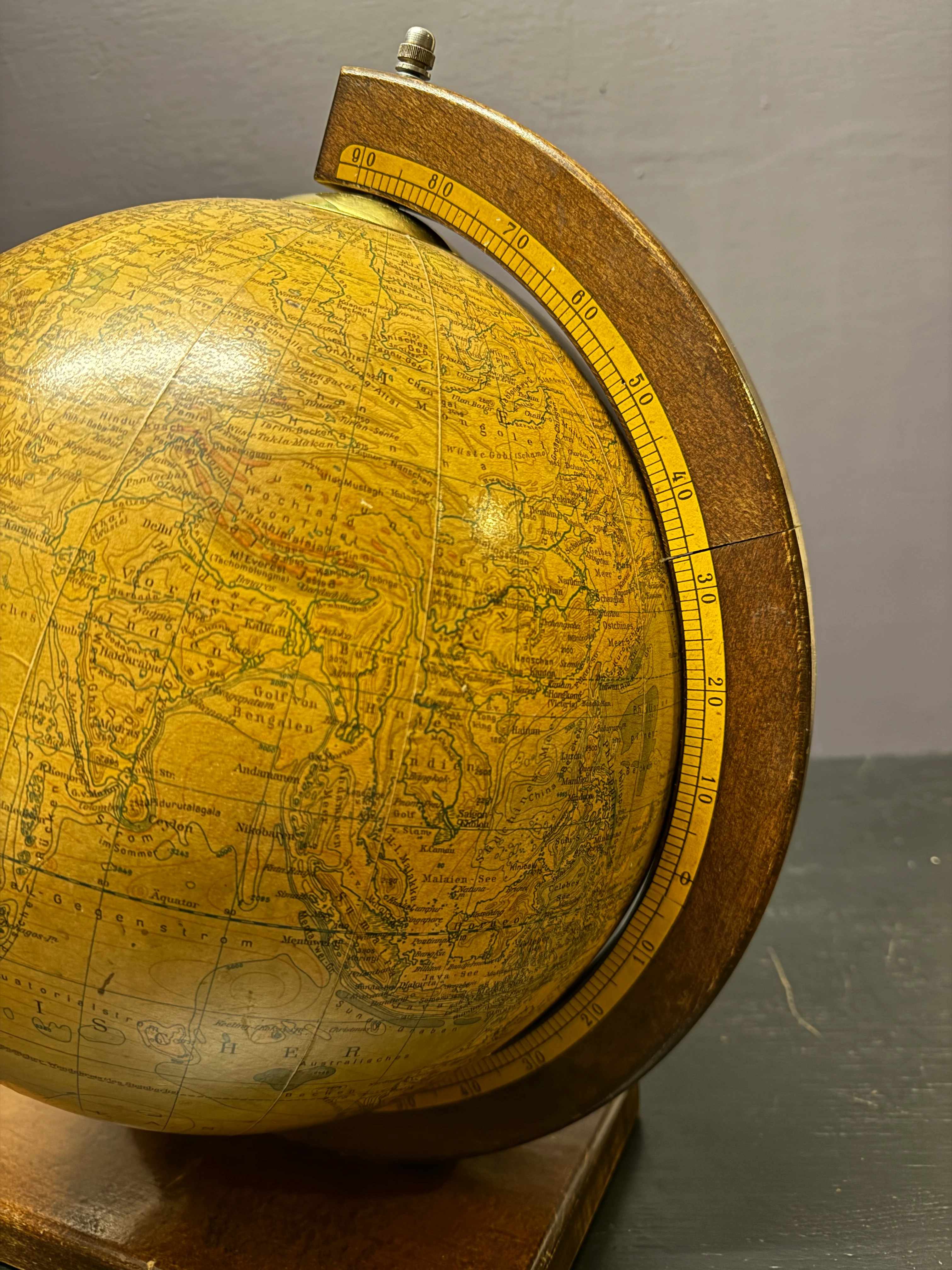 Vintage 1960s Glass Earth Globe Lamp By Rath Germany - Image 5