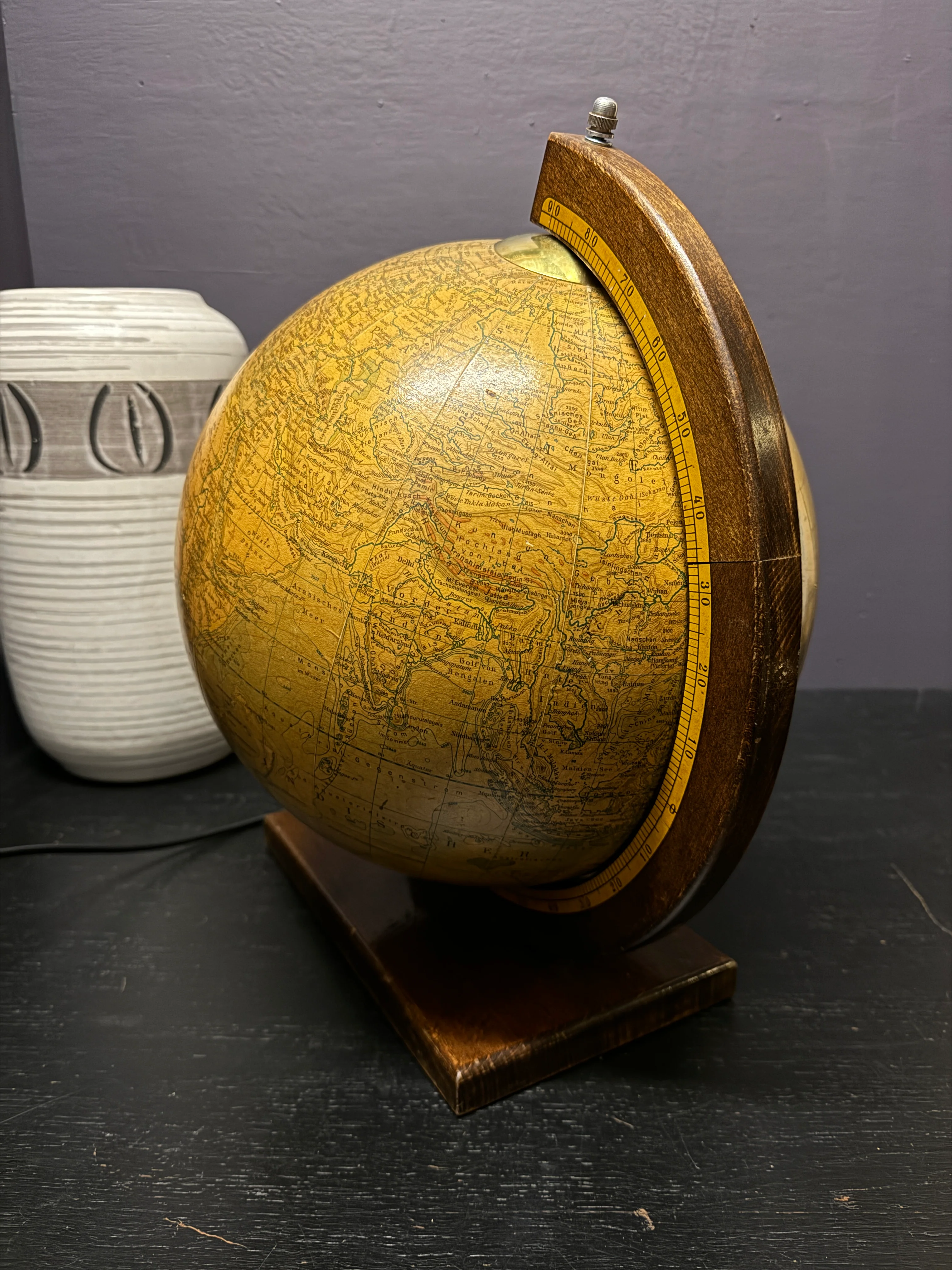 Vintage 1960s Glass Earth Globe Lamp By Rath Germany - Image 6