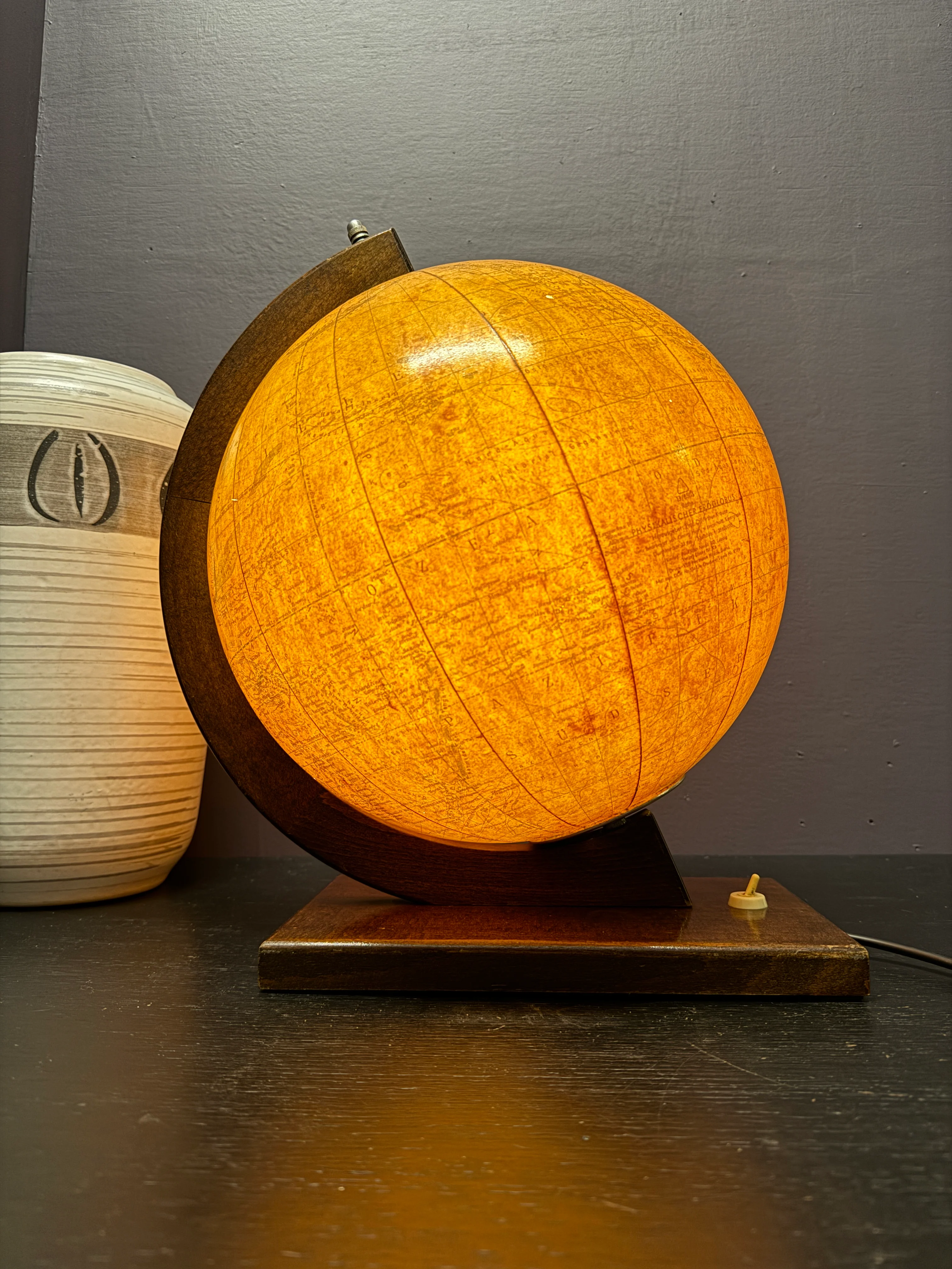 Vintage 1960s Glass Earth Globe Lamp By Rath Germany - Image 8