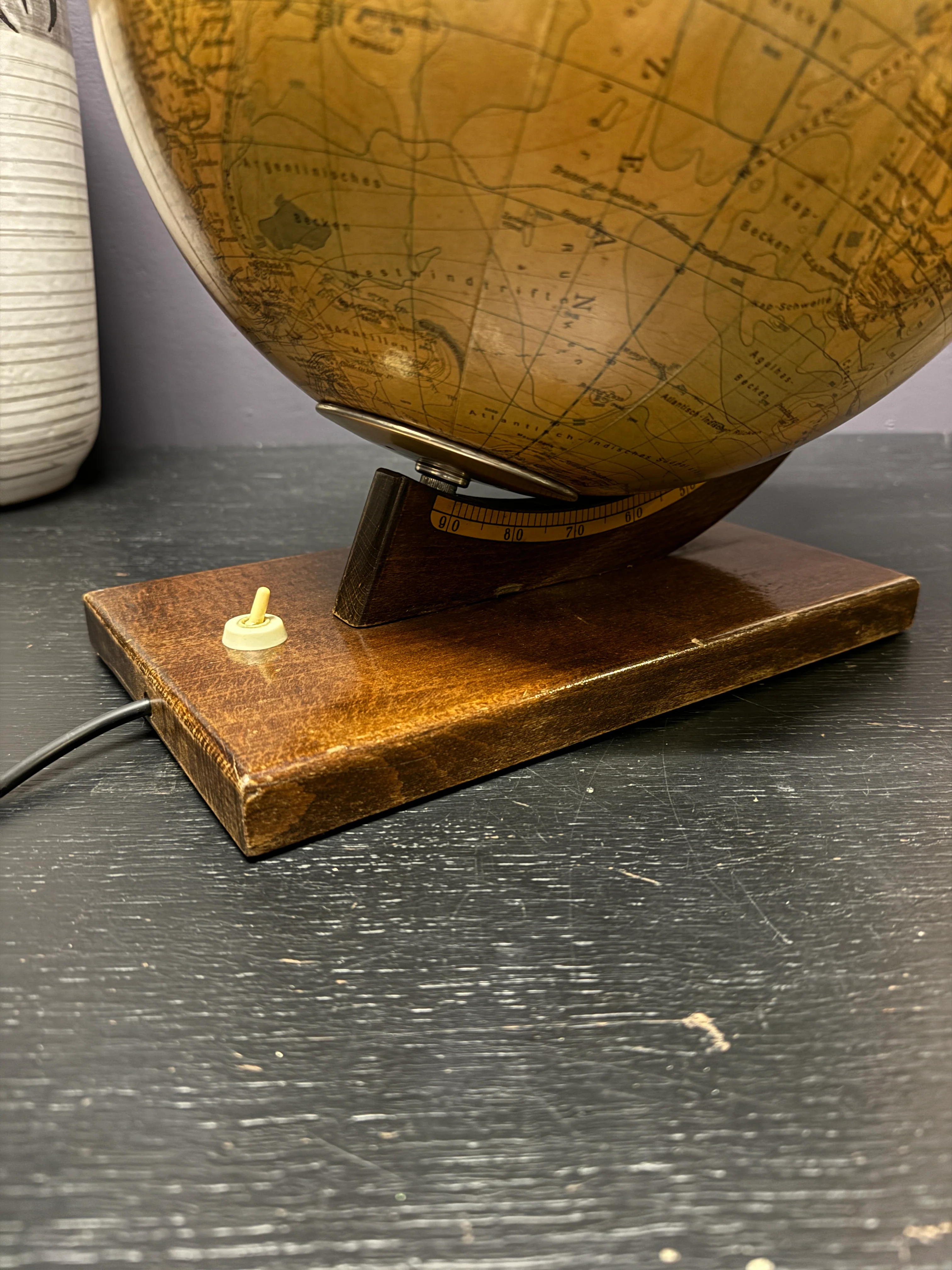 Vintage 1960s Glass Earth Globe Lamp By Rath Germany - Image 9