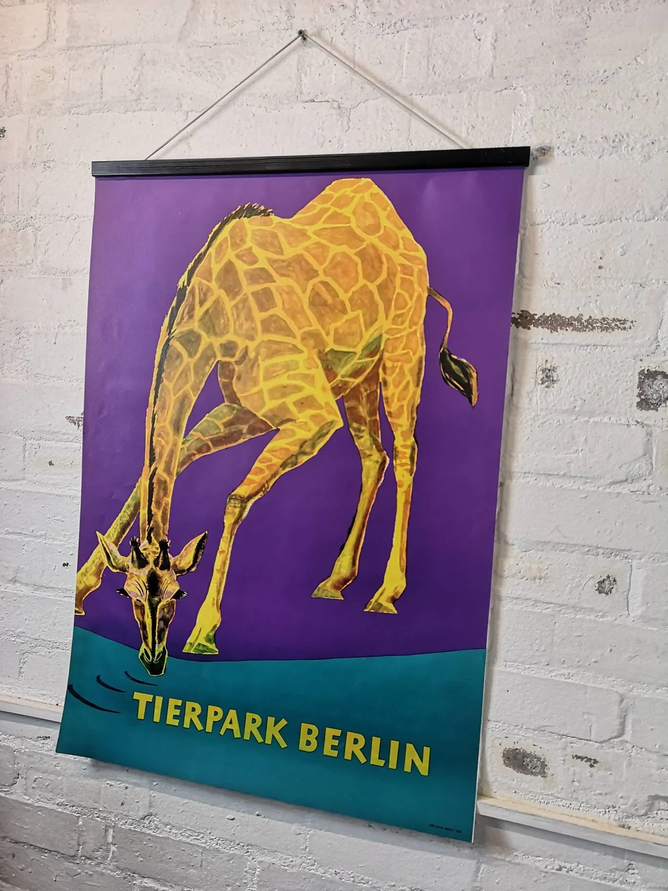 Vintage 1970s Tierpark Berlin Original Zoo Poster Advertising Of A Giraffe - Image 4