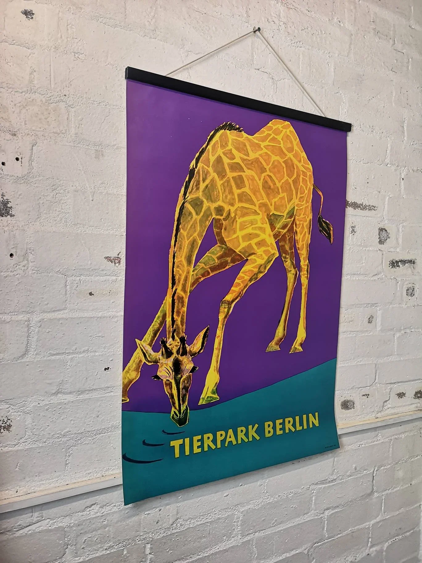 Vintage 1970s Tierpark Berlin Original Zoo Poster Advertising Of A Giraffe - Image 5