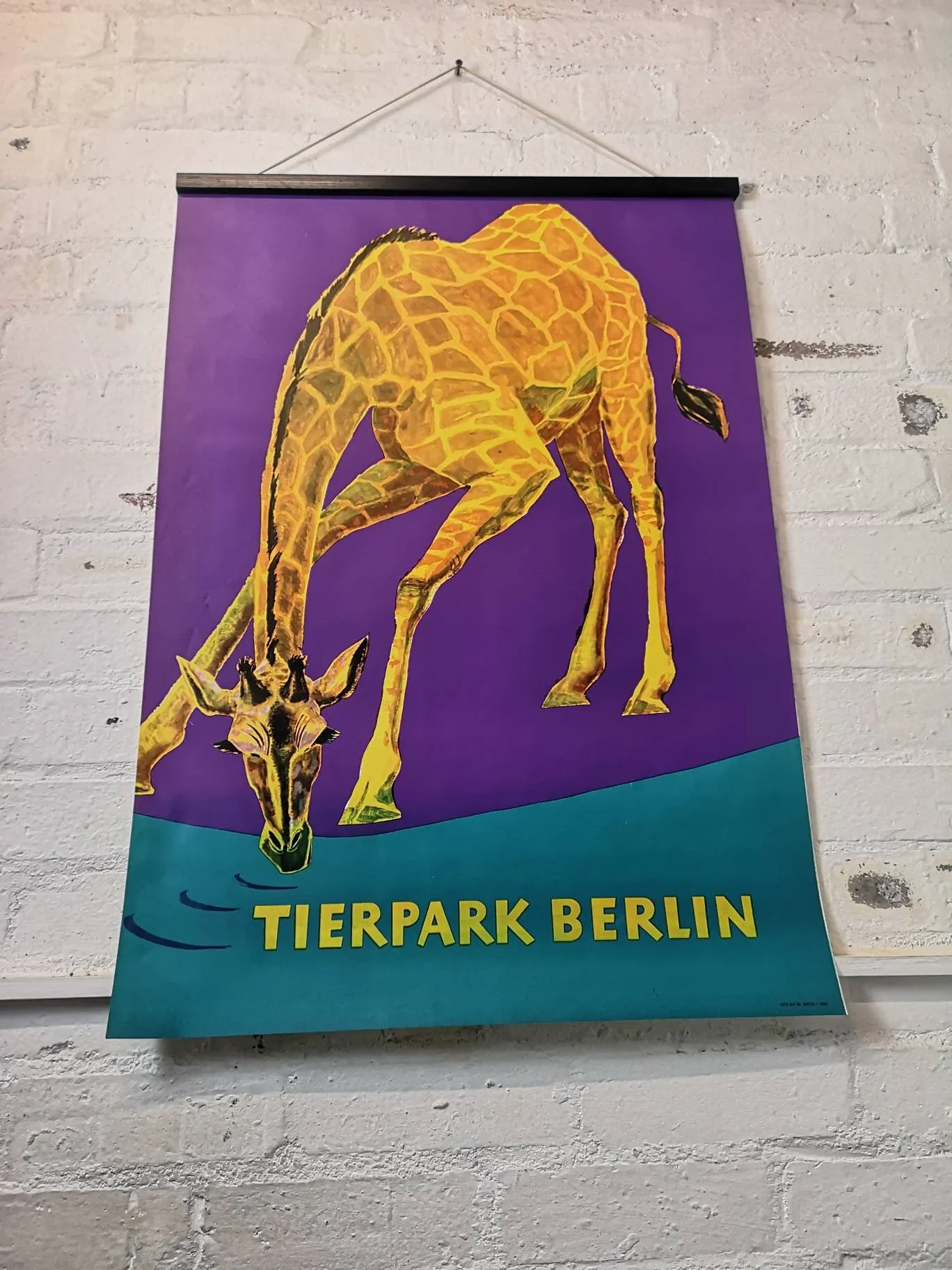 Vintage 1970s Tierpark Berlin Original Zoo Poster Advertising Of A Giraffe - Image 6